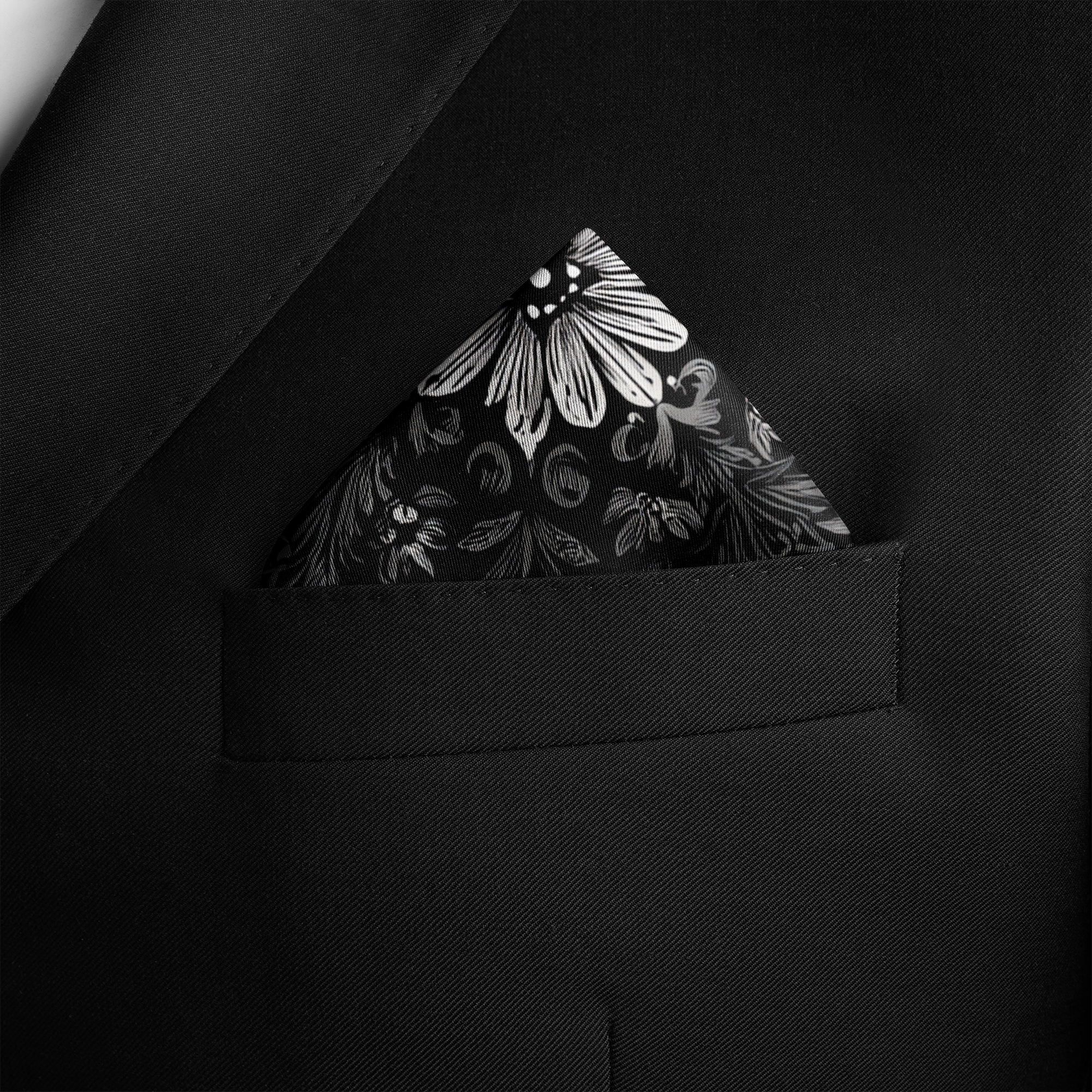 OBSIDIAN SILK POCKET SQUARE