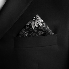 OBSIDIAN SILK POCKET SQUARE