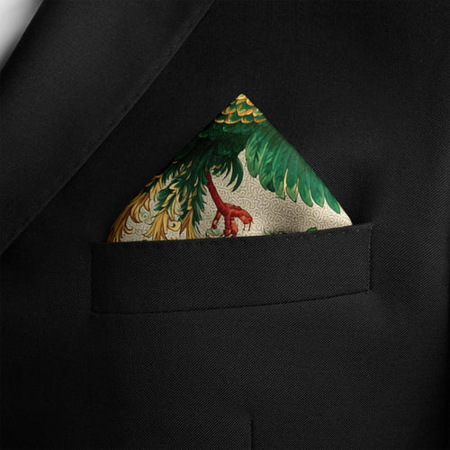 VERDANT FLAME SILK POCKET SQUARE