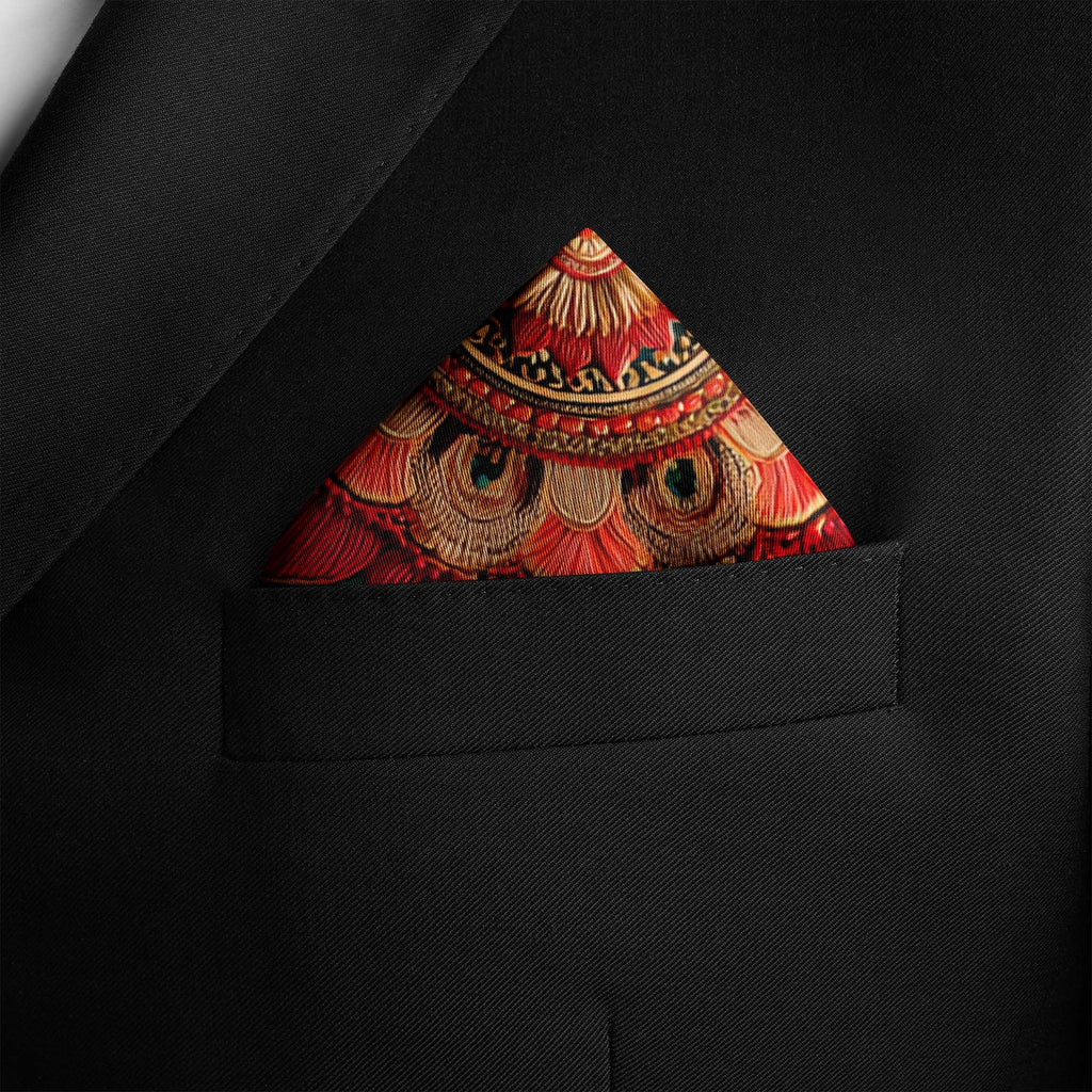 CUADROS MANDALA SILK POCKET SQUARE