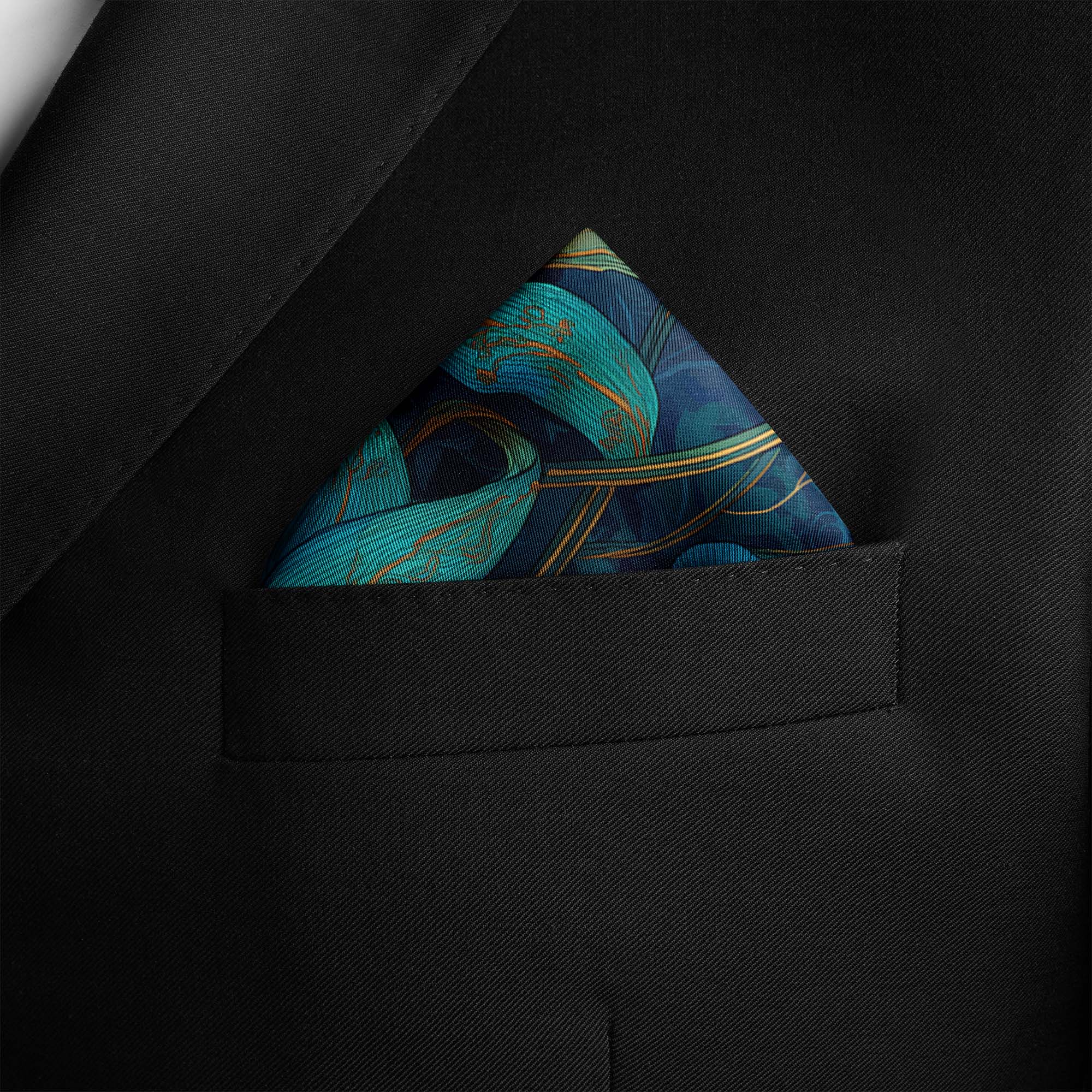 NOCTURNAL PETALS SILK POCKET SQUARE