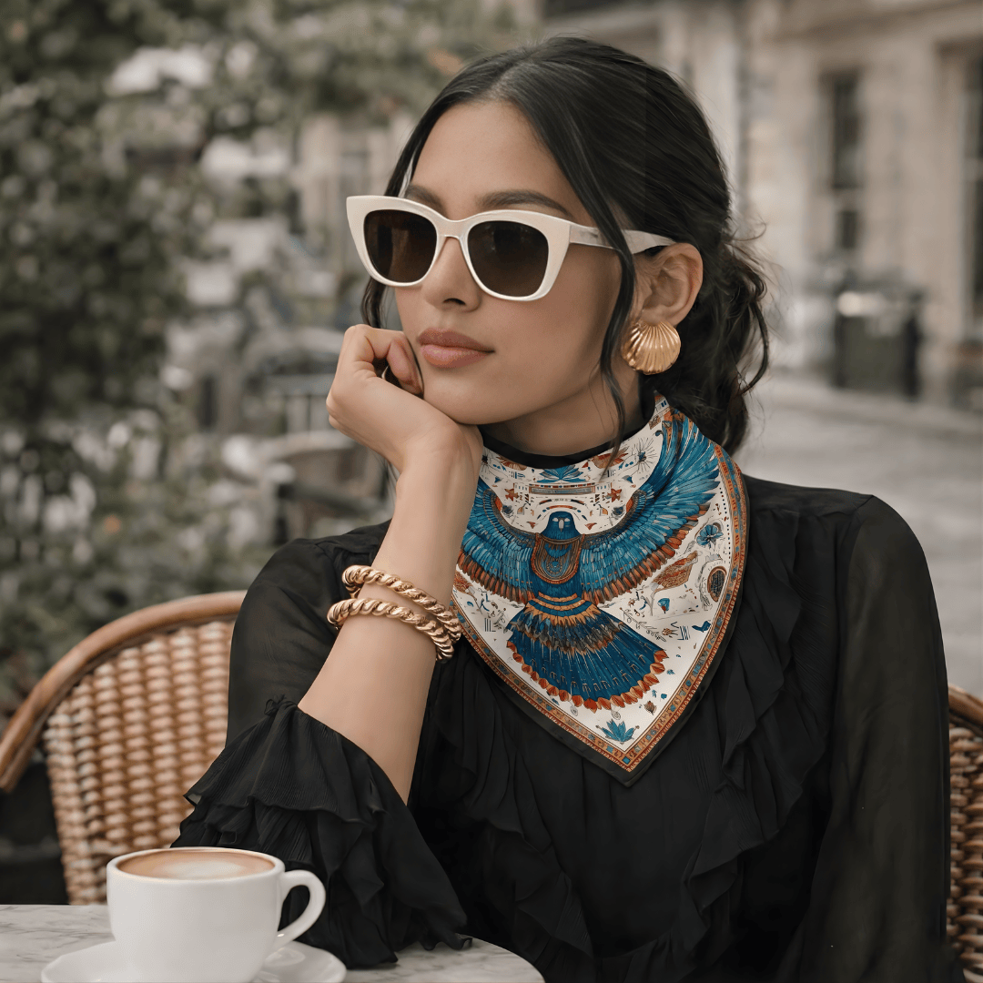 EGYPTIAN EAGLE SILK BANDANA