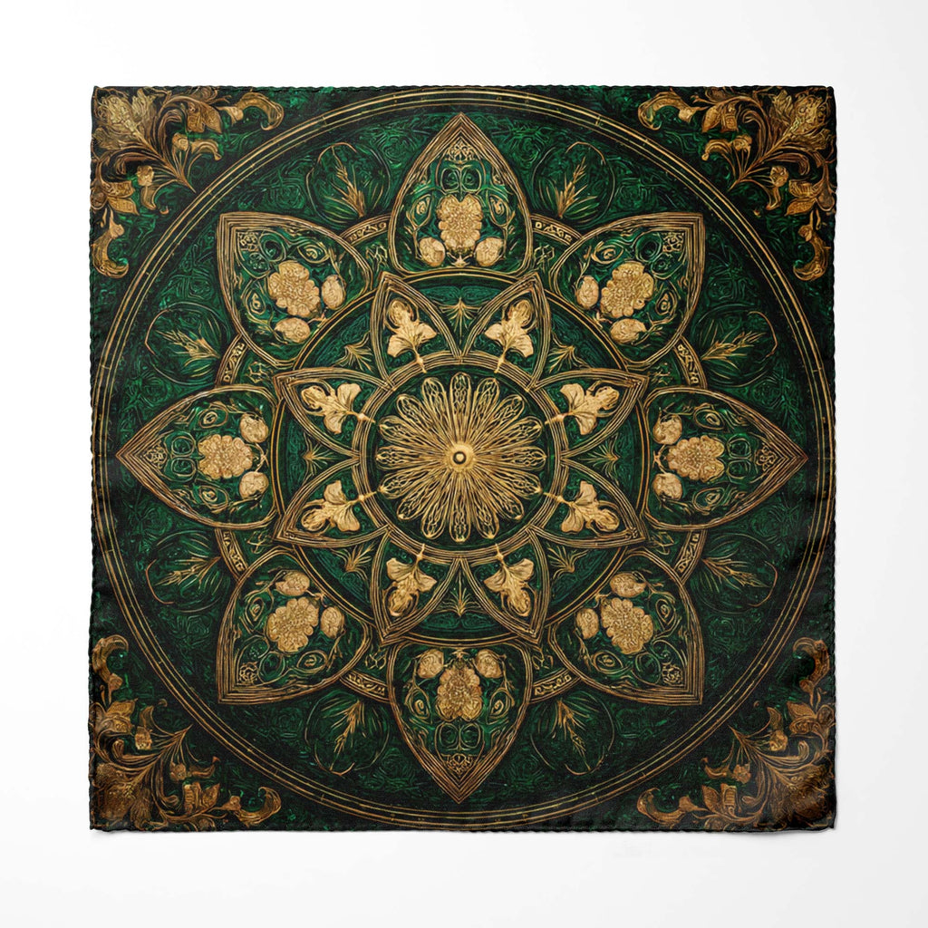 EMERALD CELESTIAL SILK POCKET SQUARE