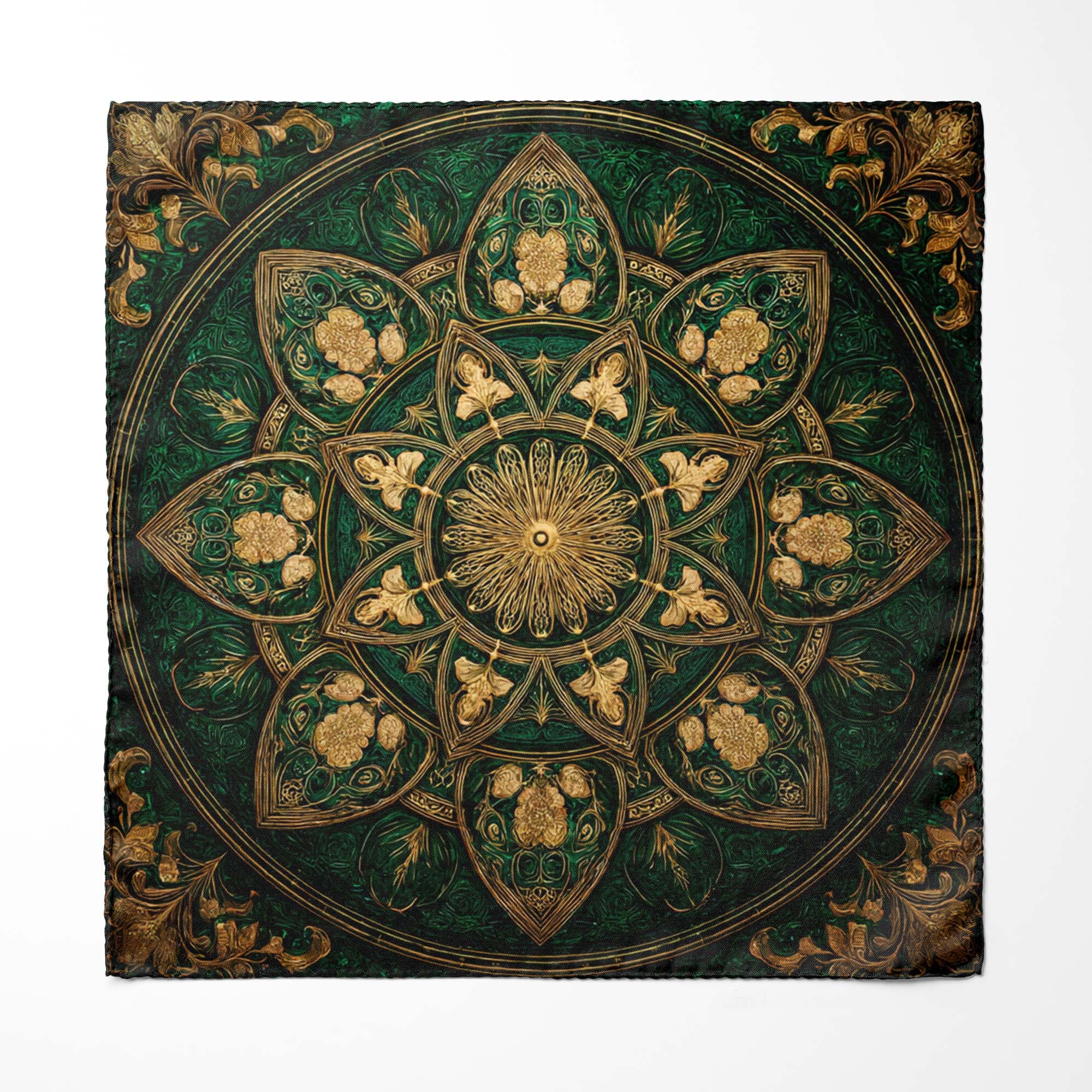 EMERALD CELESTIAL SILK POCKET SQUARE