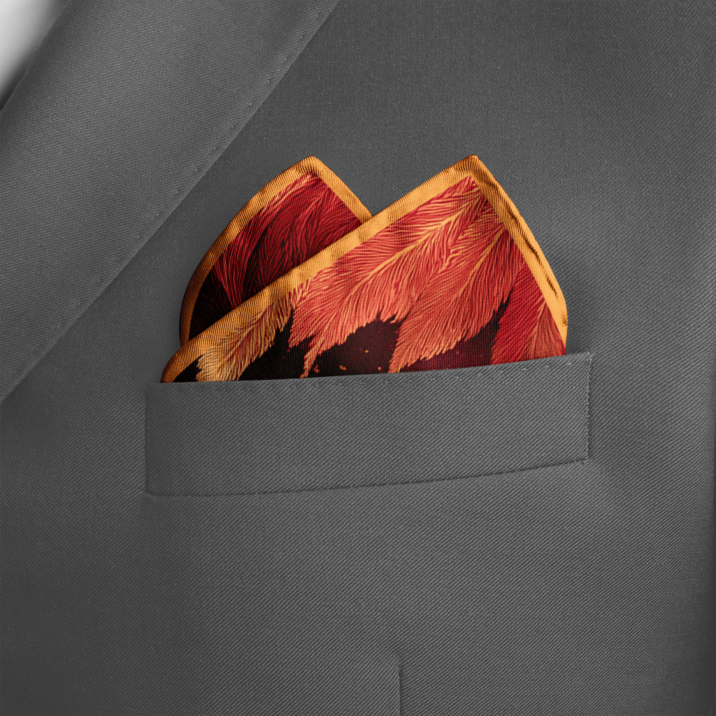 EMBER SILK POCKET SQUARE
