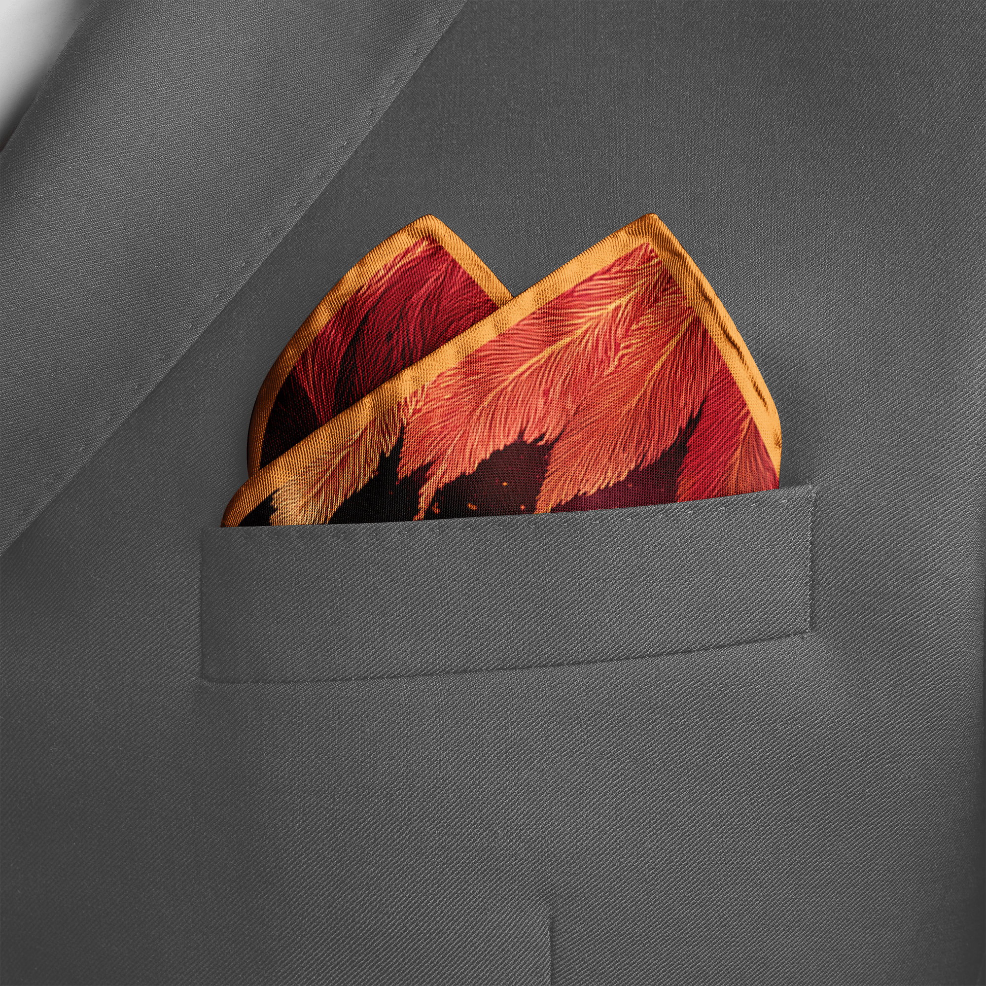 EMBER SILK POCKET SQUARE