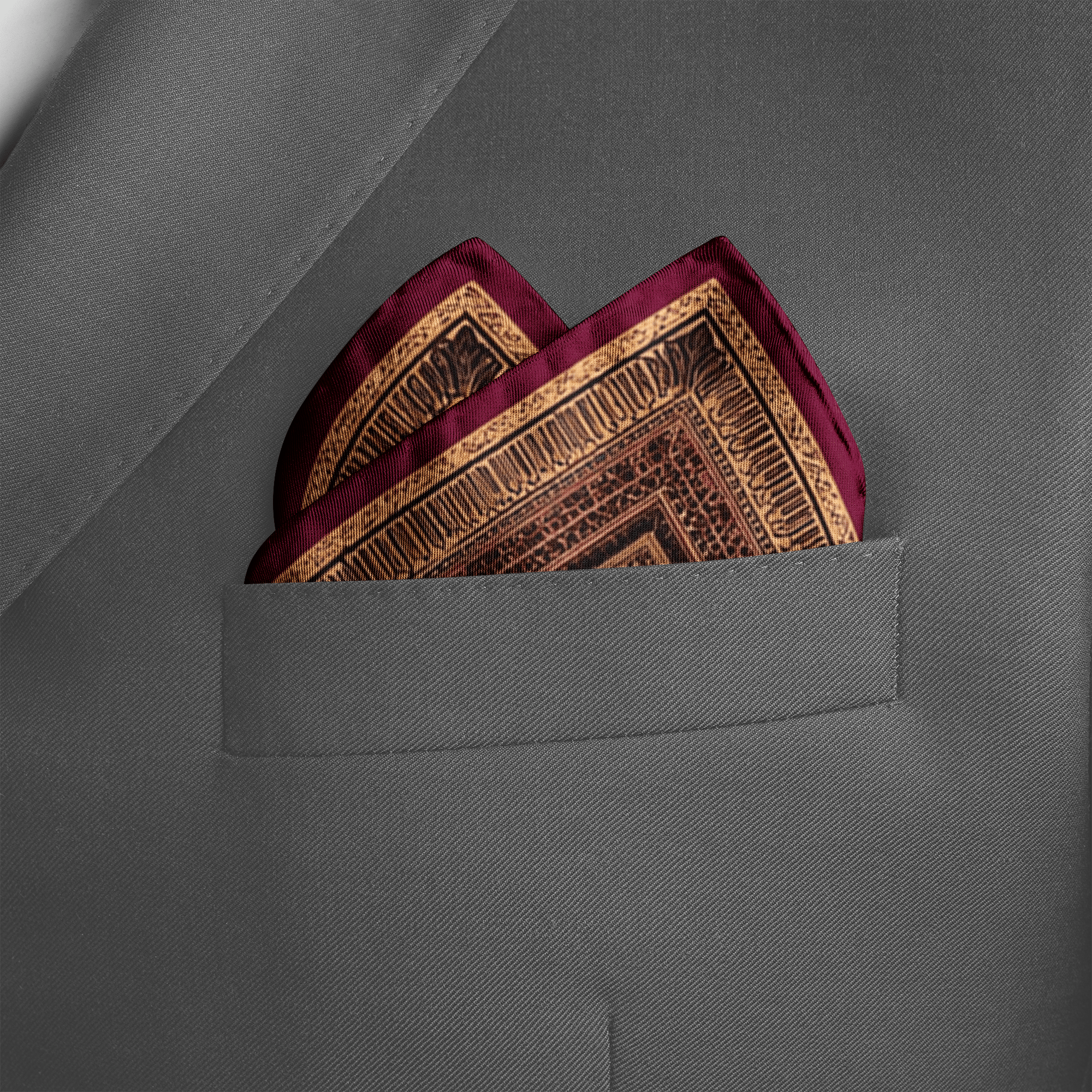 MANDALA FORT SILK POCKET SQUARE