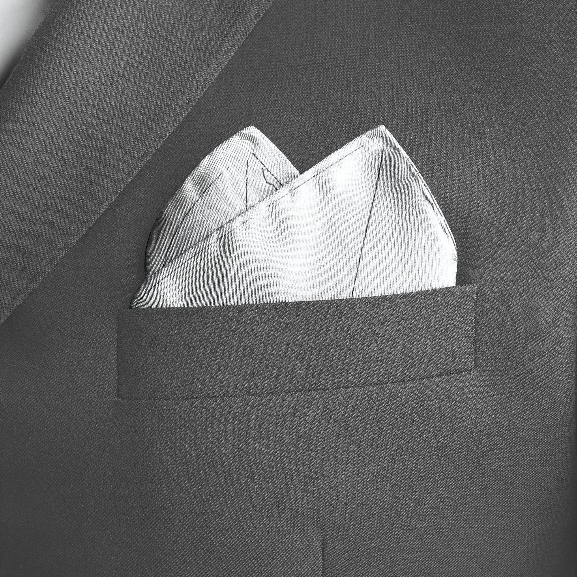 VEINSCAPE SILK POCKET SQUARE