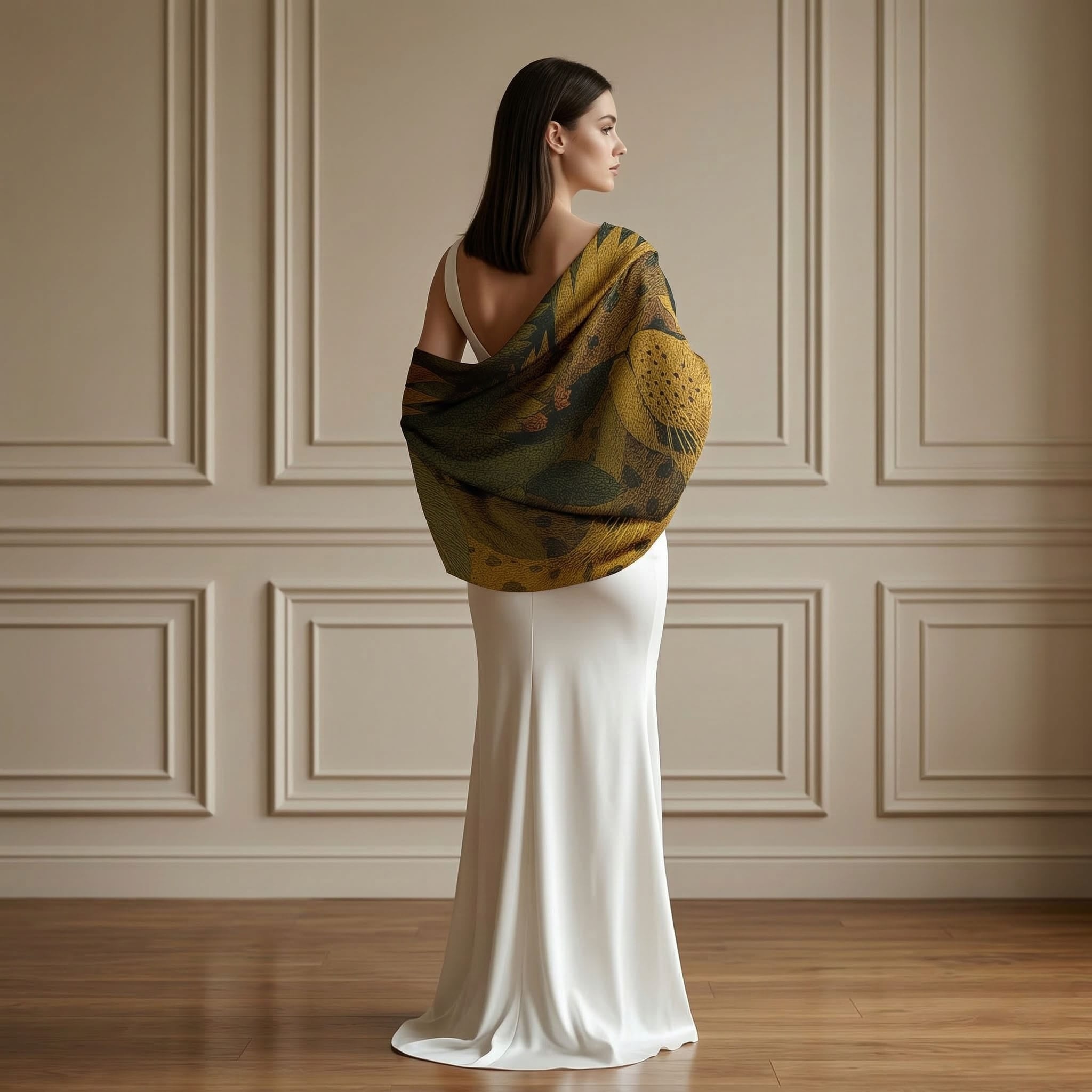 JUNGLE MAJESTY SILK LONG LADIES SCARF