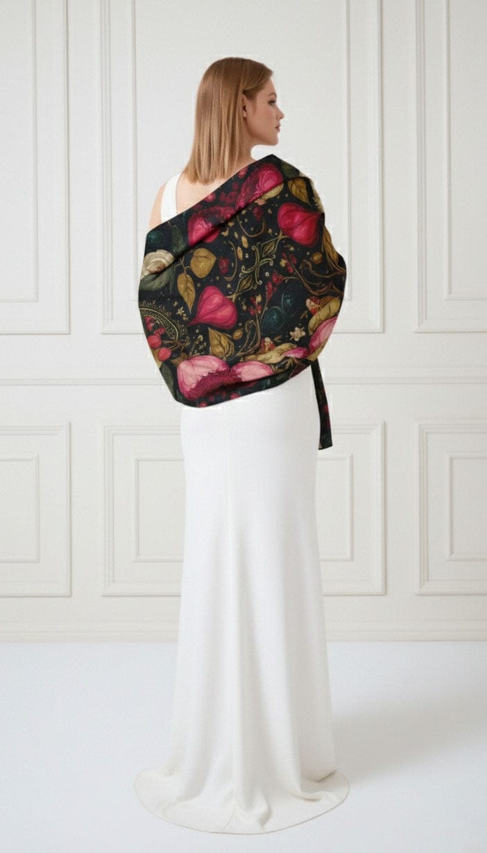 SPIRIT FLOWER SILK LONG LADIES SCARF