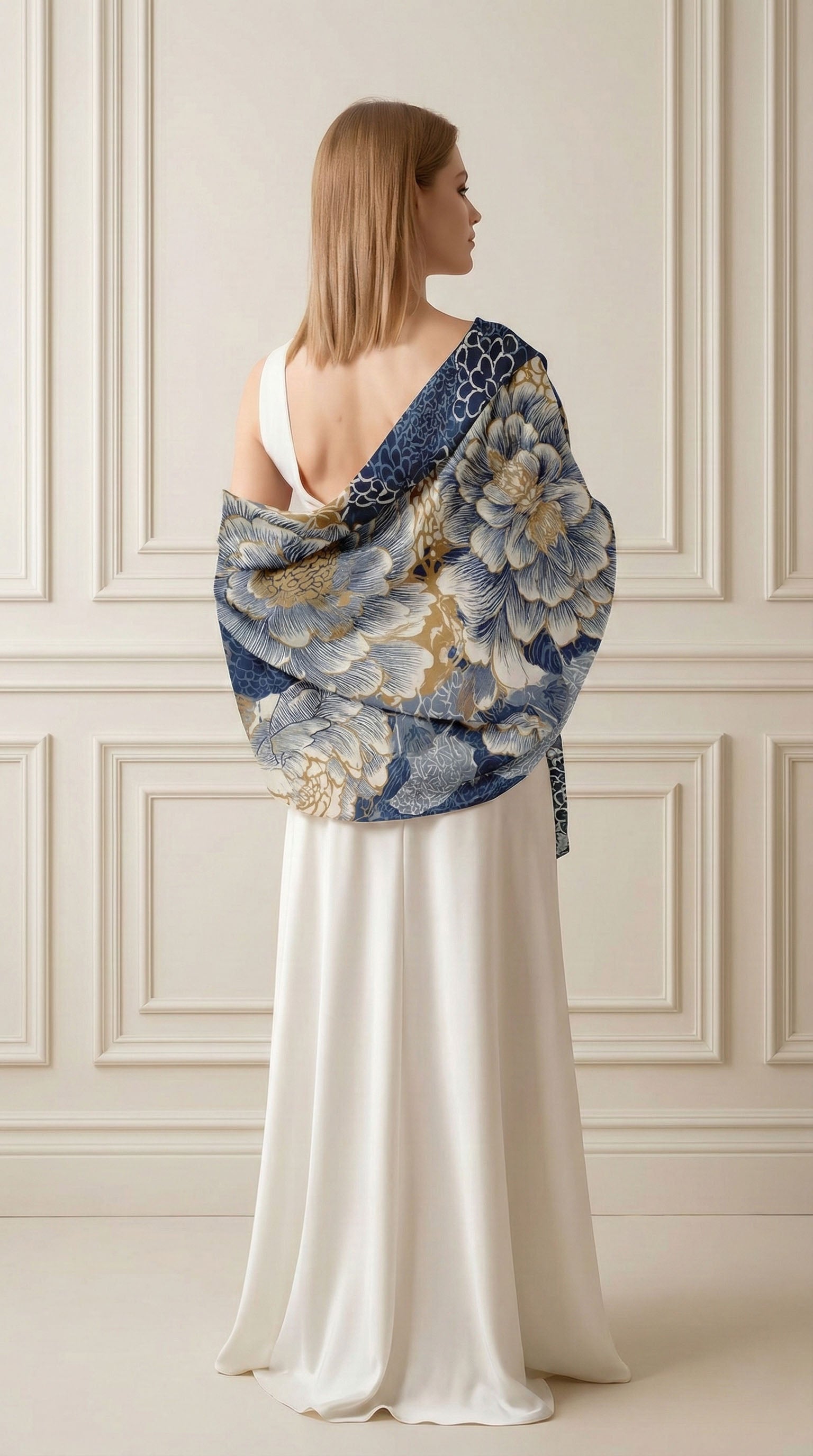 FLOROSIA SILK LONG LADIES SCARF