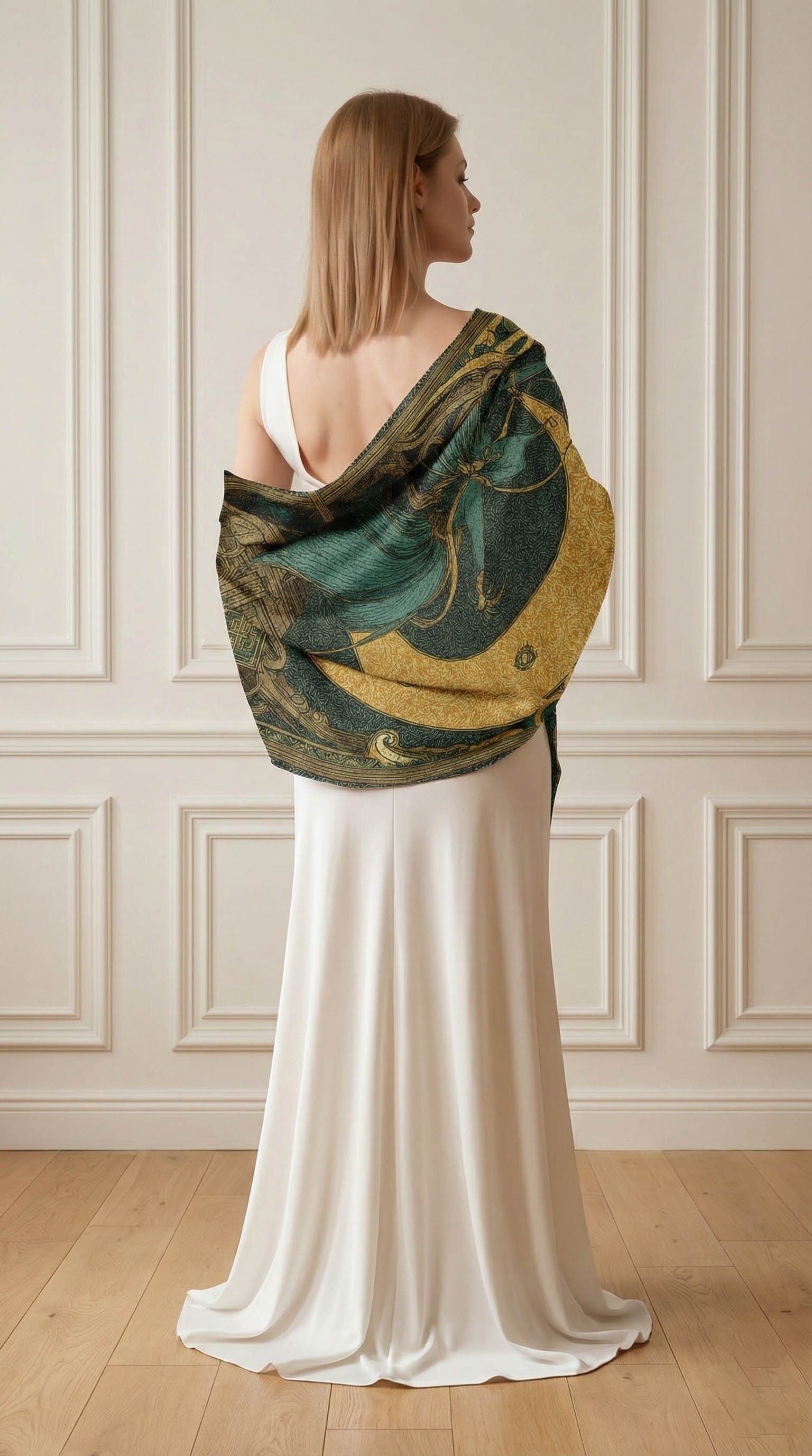 MYSTIC MOON SILK LONG LADIES SCARF