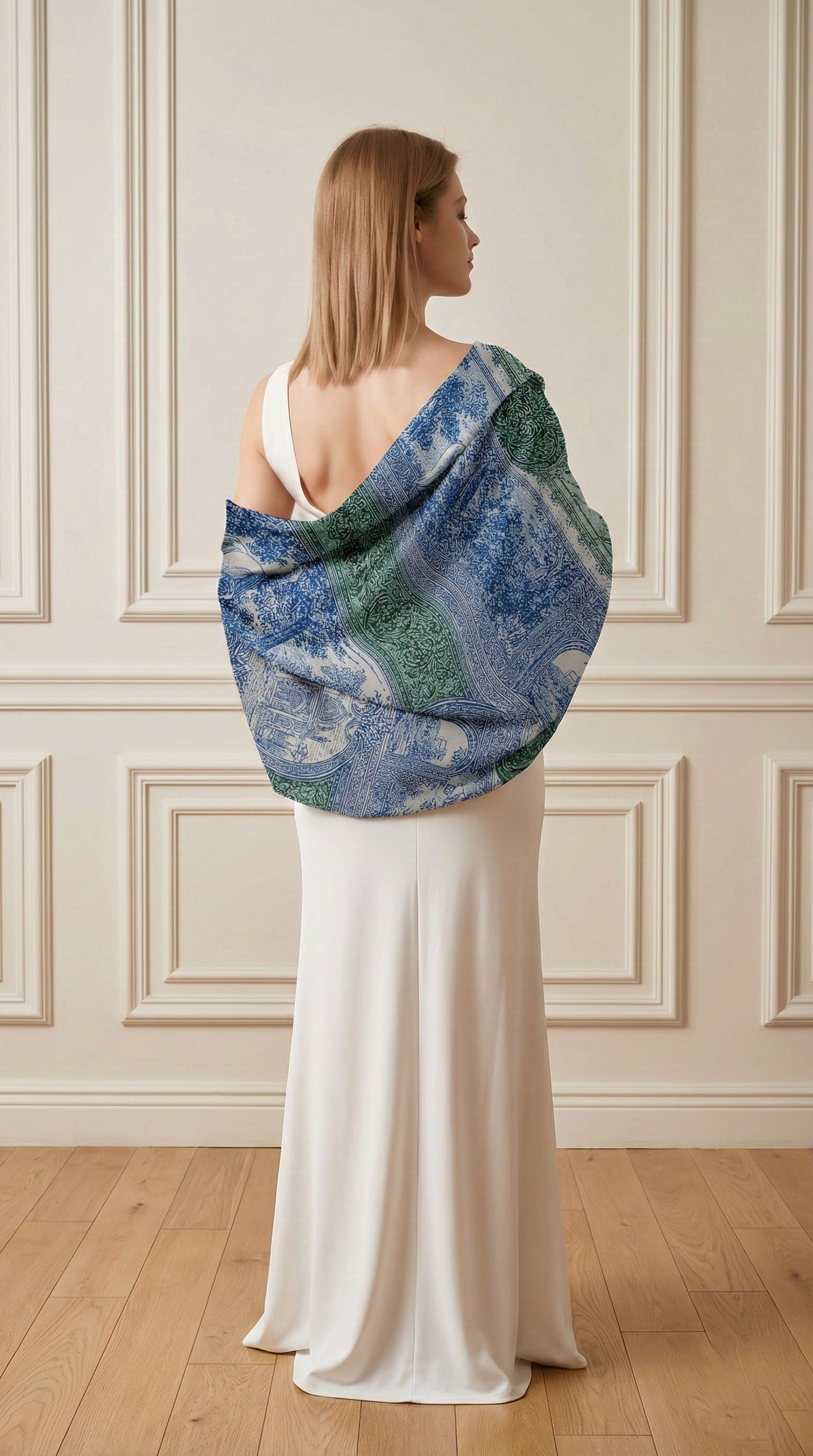 REGAL ETCHINGS SILK LONG LADIES SCARF