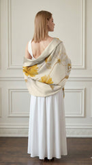 GOLDEN BLOOM SILK LONG LADIES SCARF