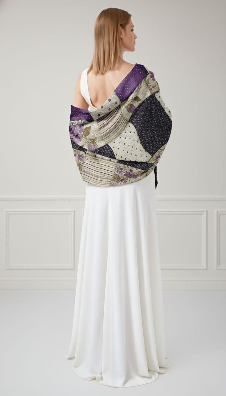 LAVENDER SILK LONG LADIES SCARF