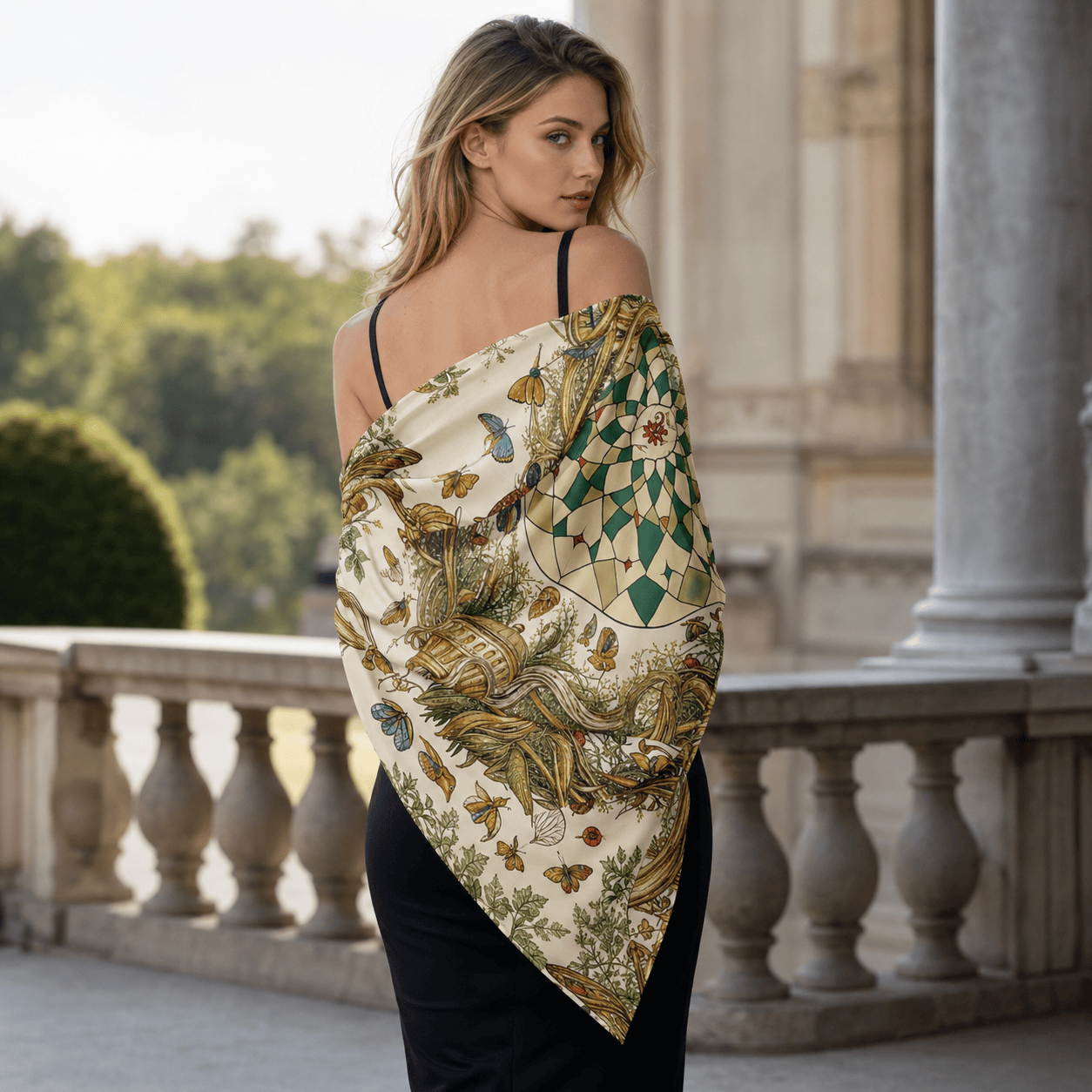 GERARDO BALDERAS SILK LONG LADIES SCARF