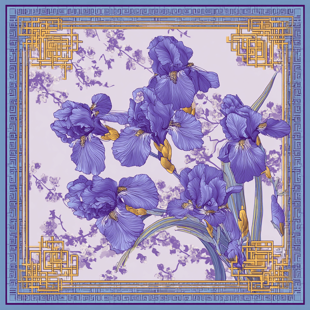 IRIS SILK HEAD SCARF