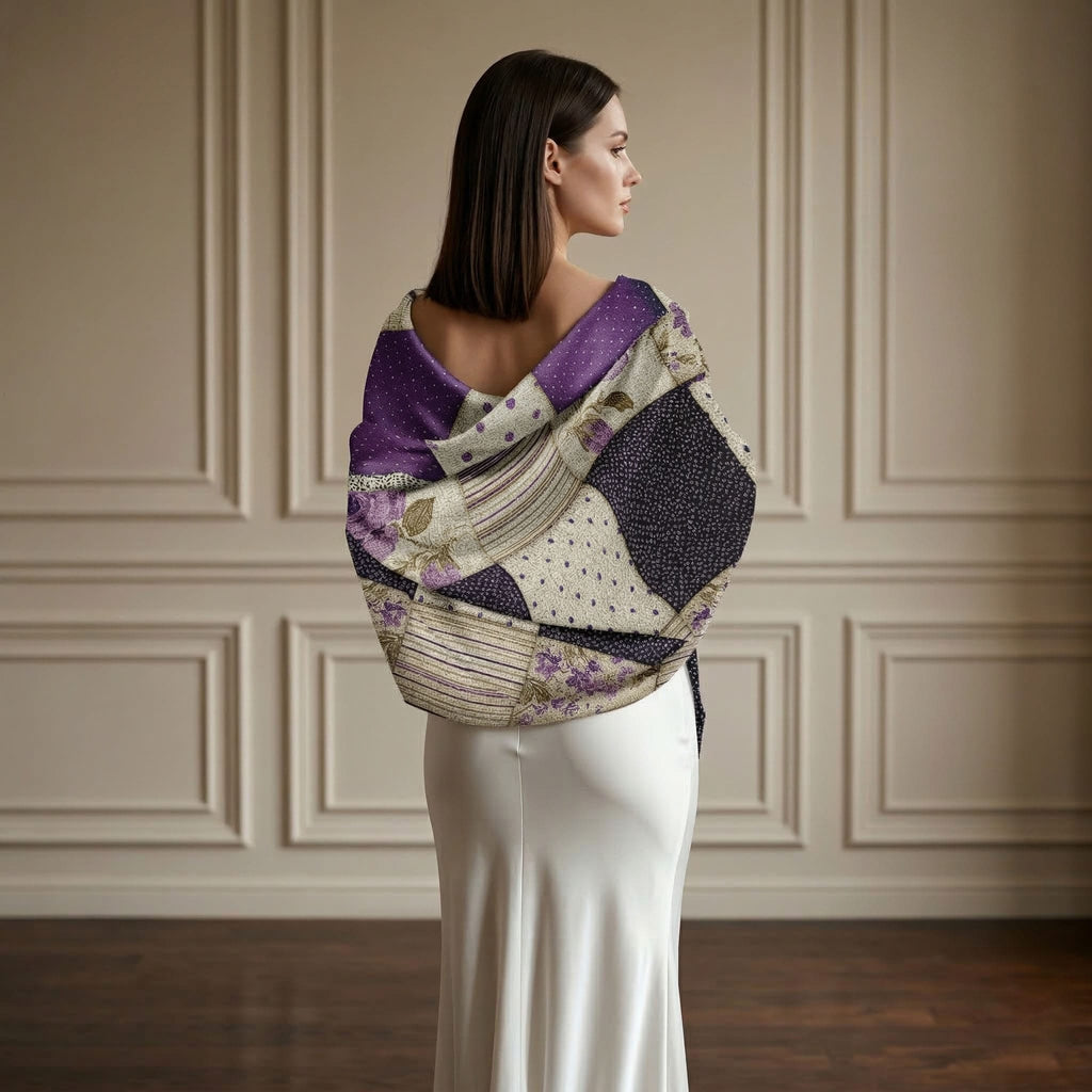 LAVENDER SILK LONG LADIES SCARF