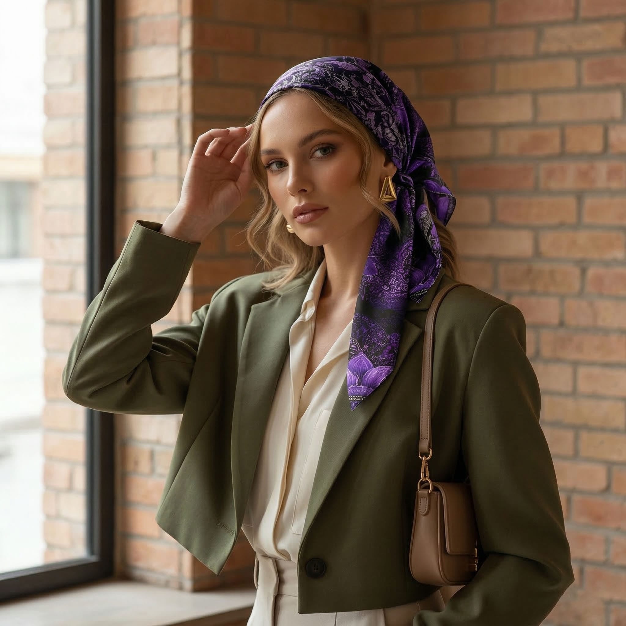 LAVENDARA SILK HEAD SCARF