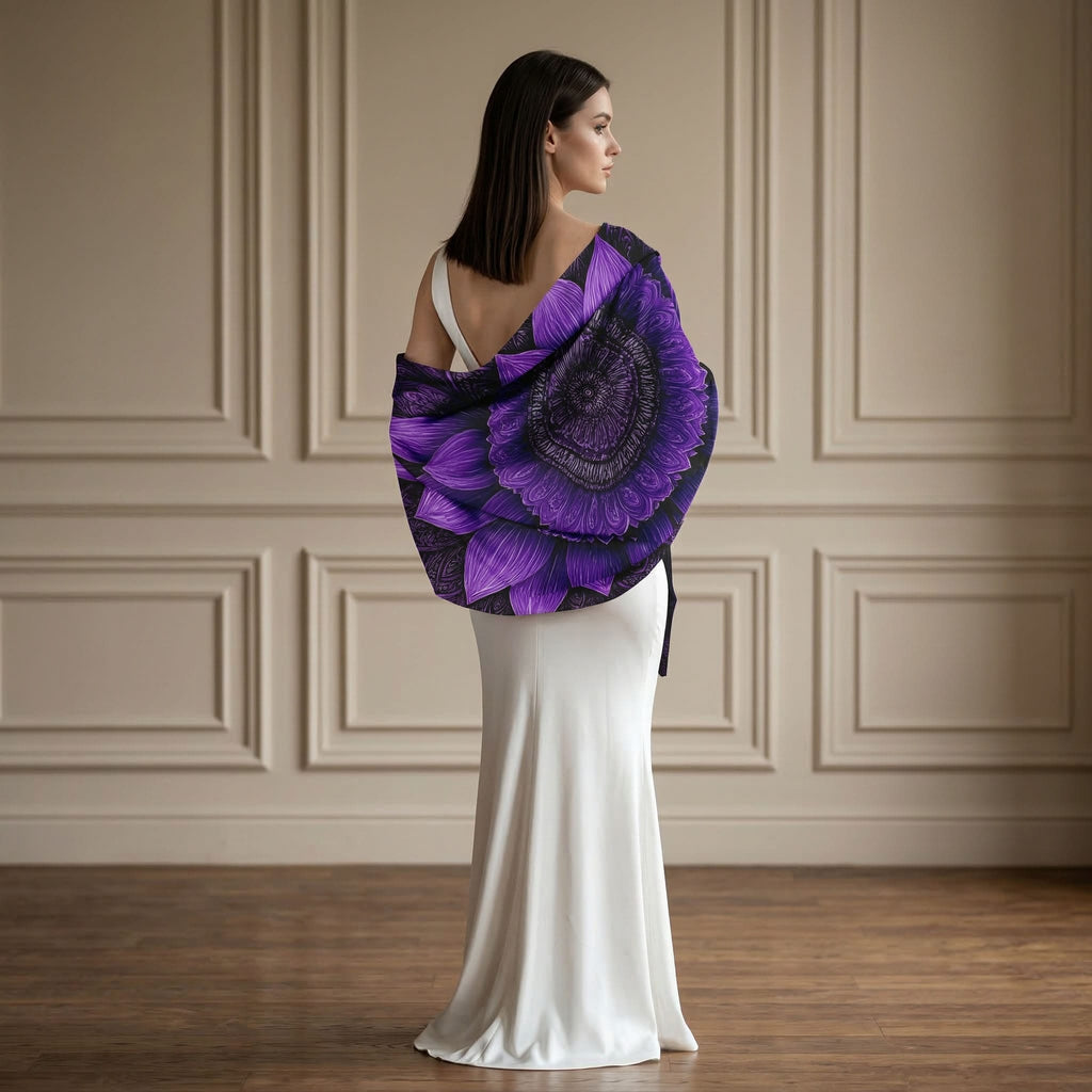 ELEGANT LAVENDER SILK LONG LADIES SCARF