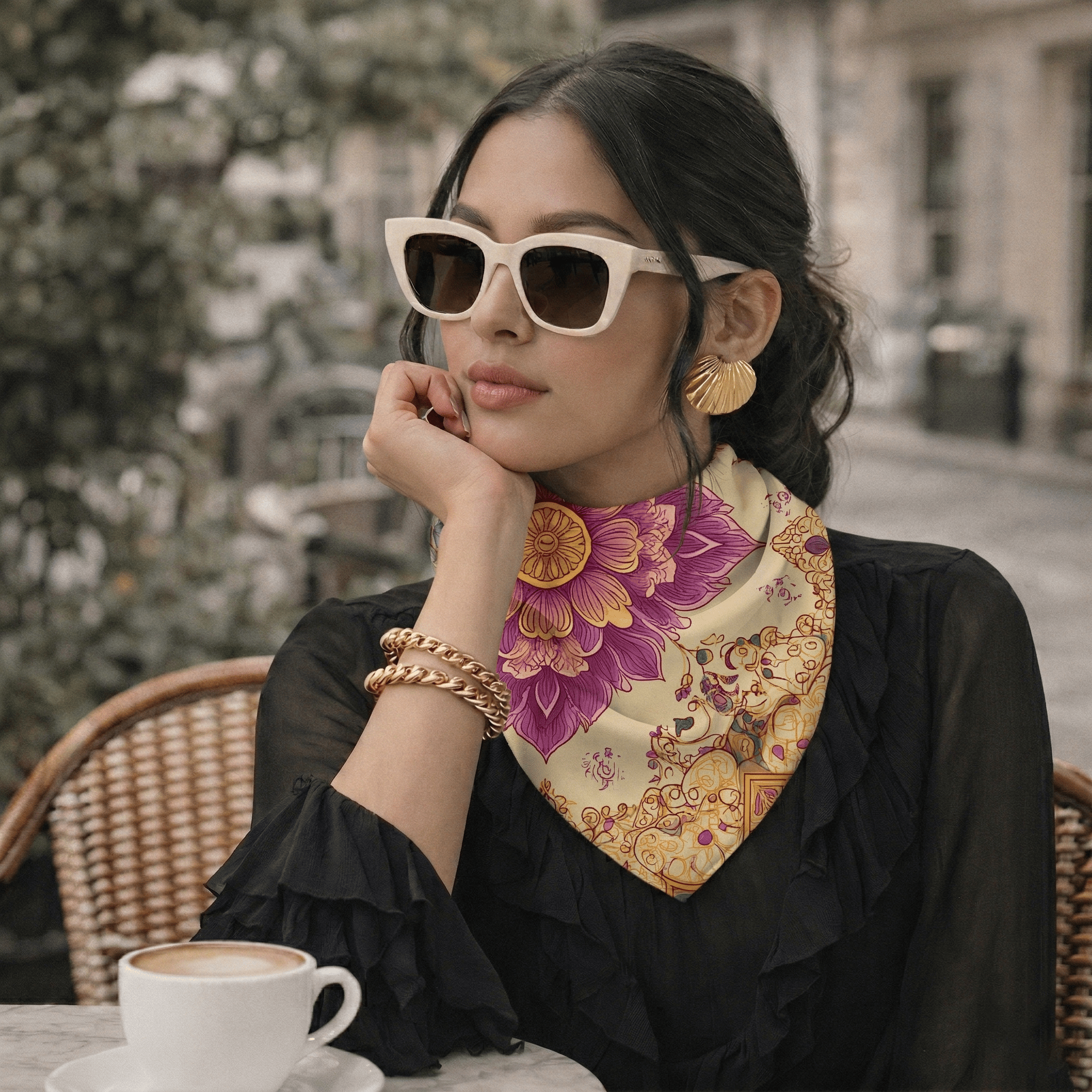 MAJESTIC LOTUS SILK BANDANA