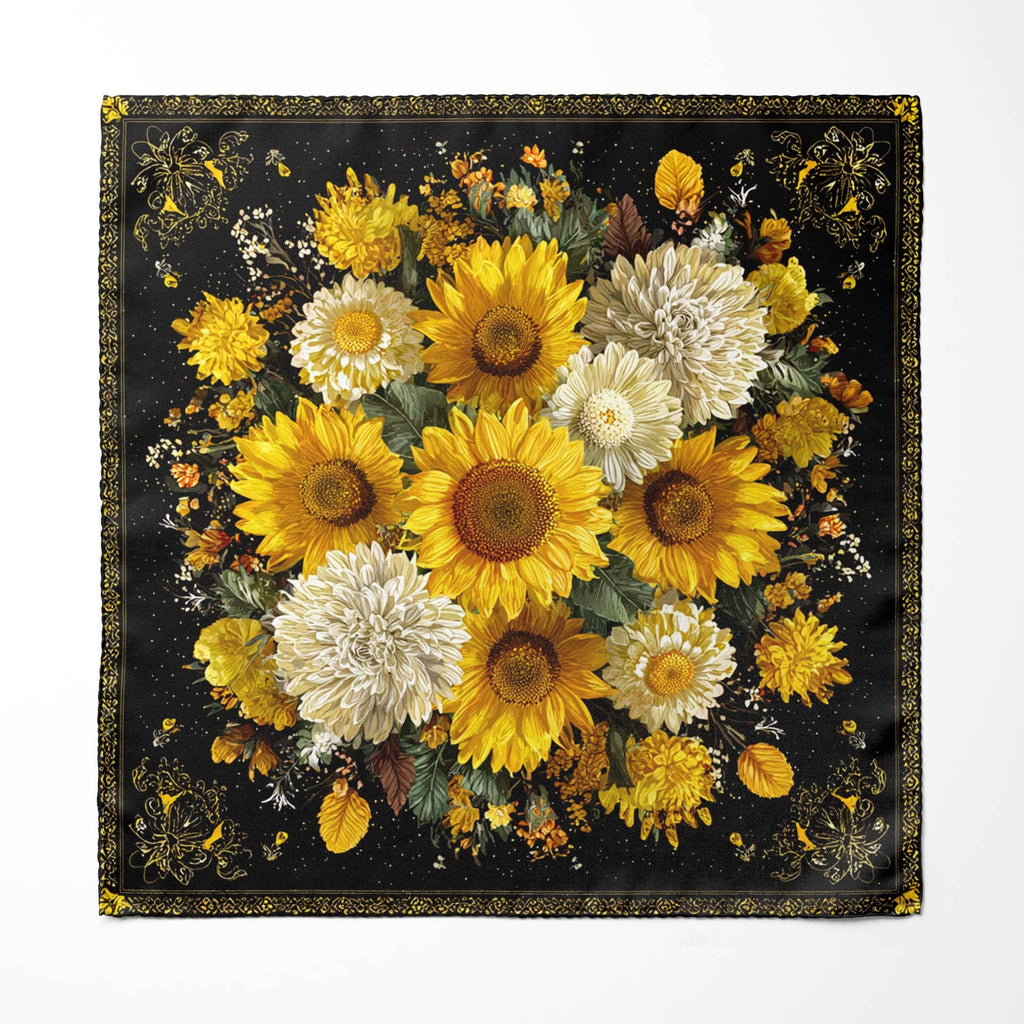 MIDNIGHT SUN GARDEN SILK POCKET SQUARE