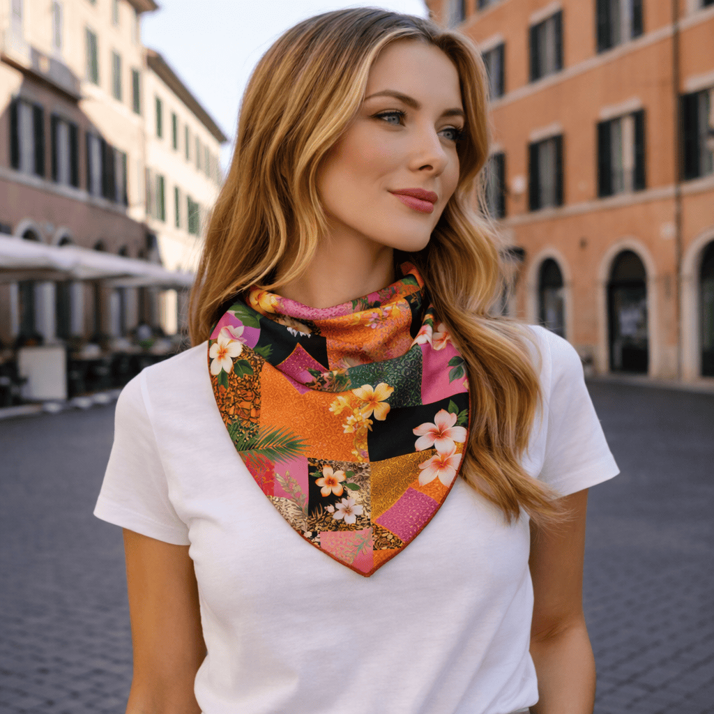 PARADISE FLORAL SILK BANDANA