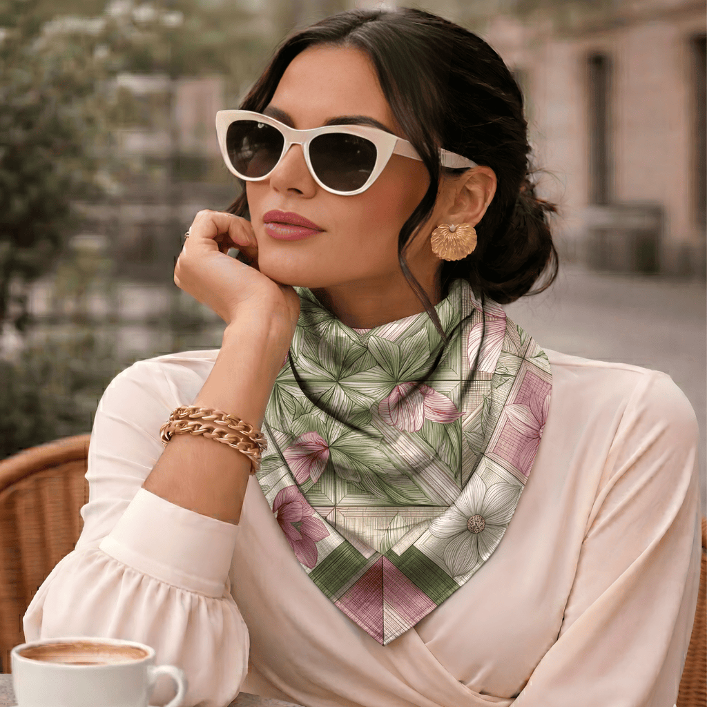 PASTEL BOTANICAL SILK BANDANA