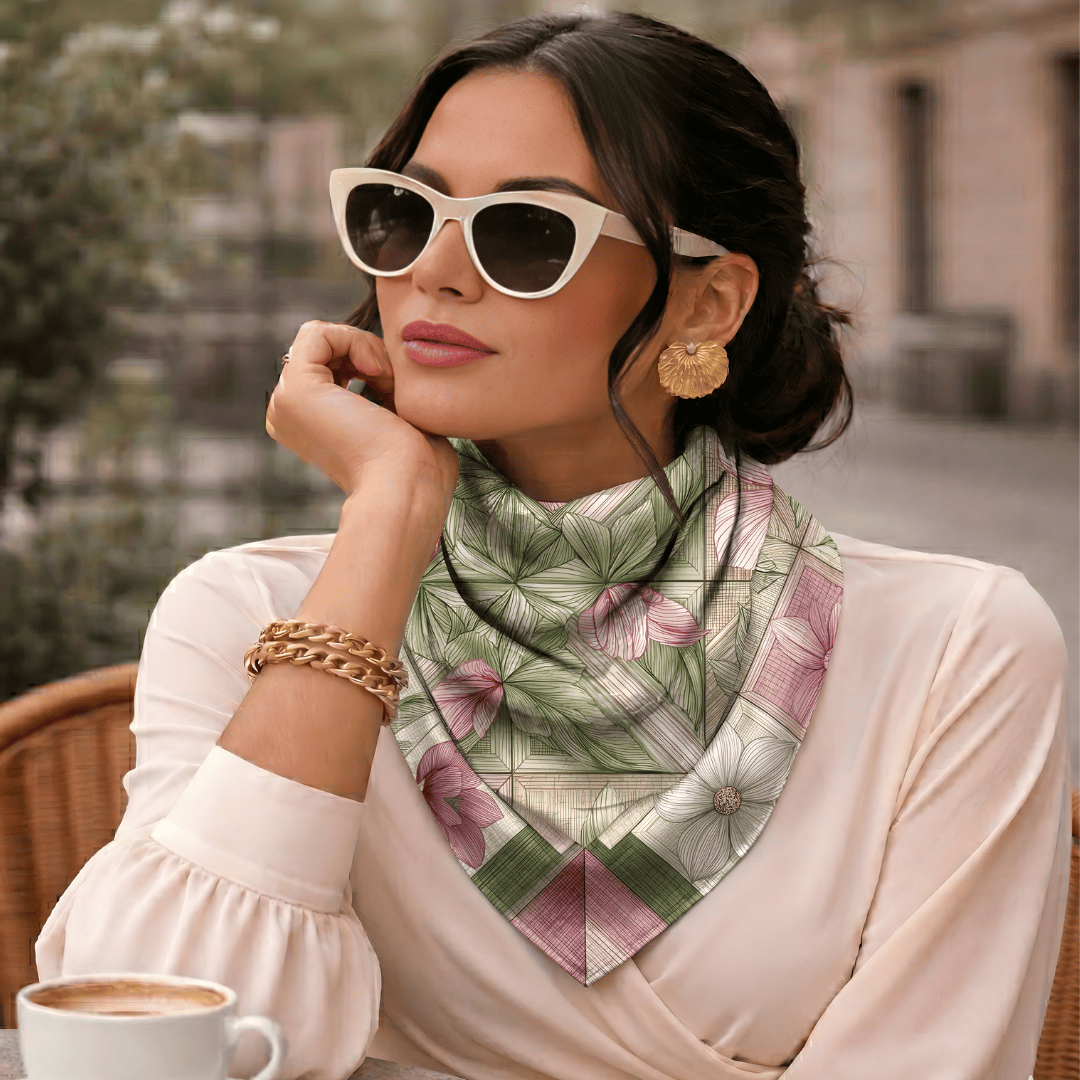 PASTEL BOTANICAL SILK BANDANA