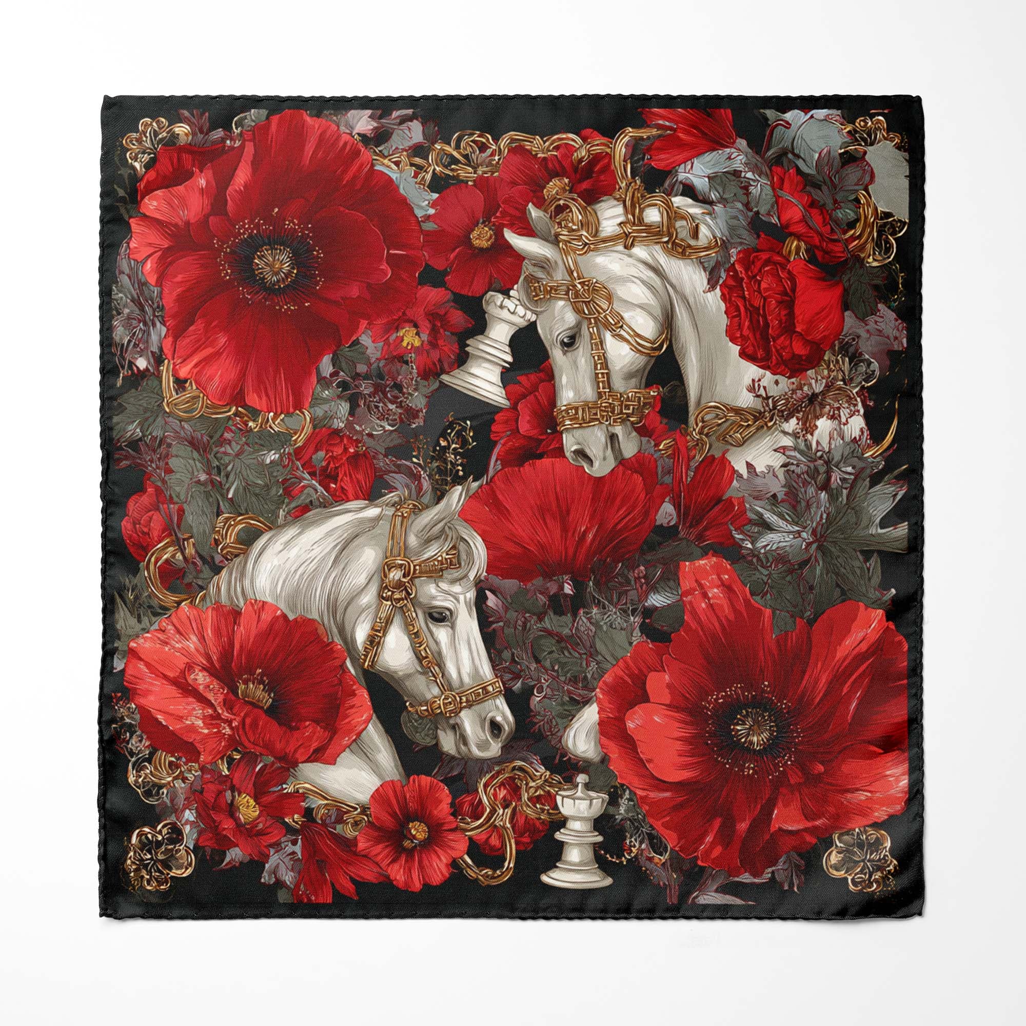 POPPIES OF POWER SILK POCKET SQUARE