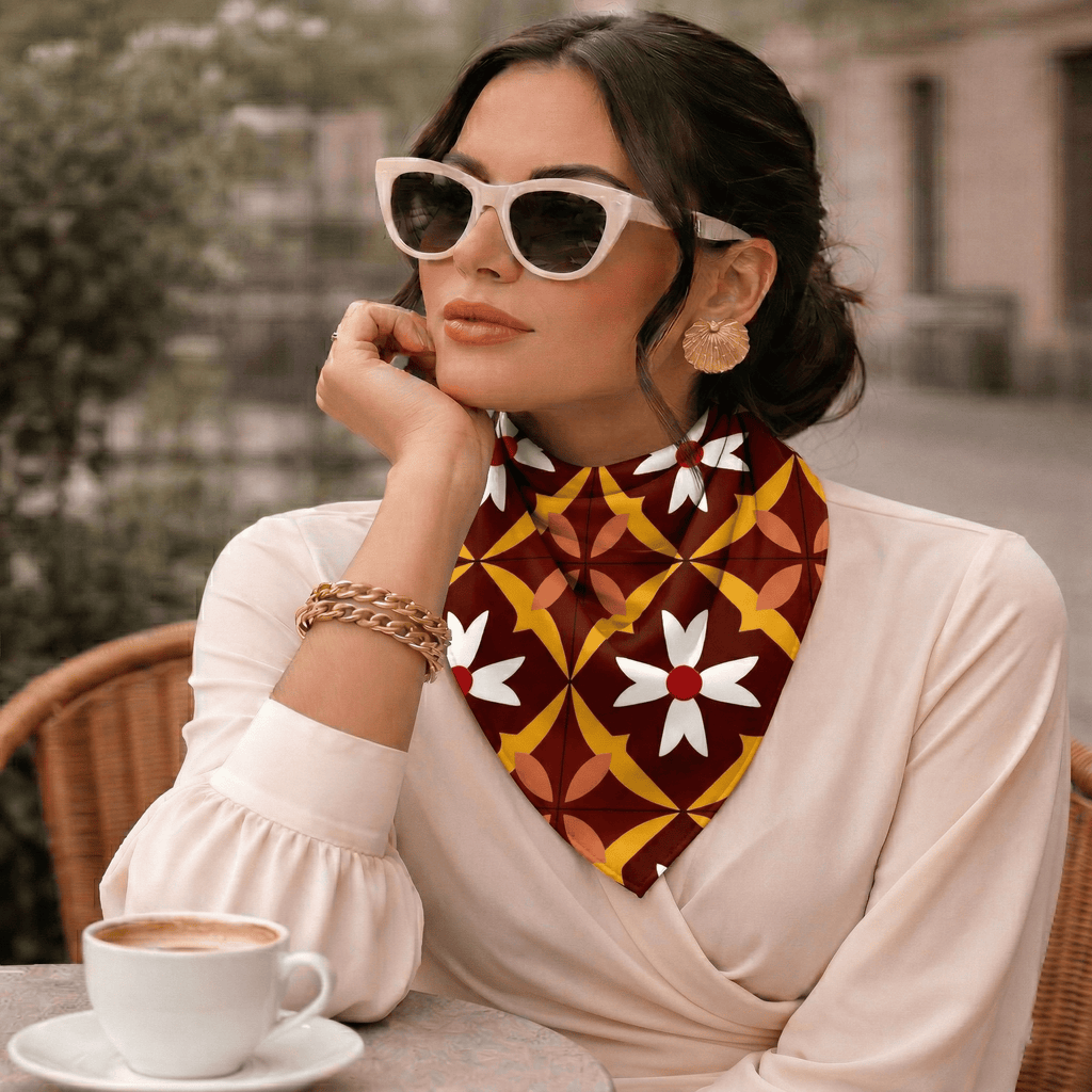 RETRO BLOOM SILK BANDANA