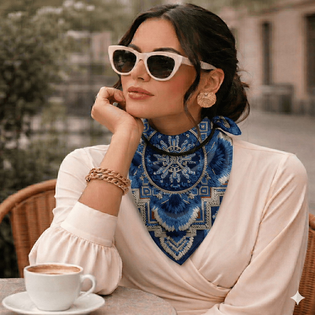 ROYAL INDIGO SILK BANDANA