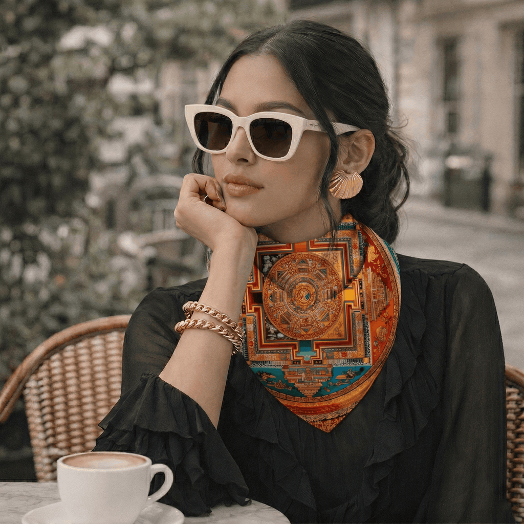SACRED DHARMA MANDALA SILK BANDANA