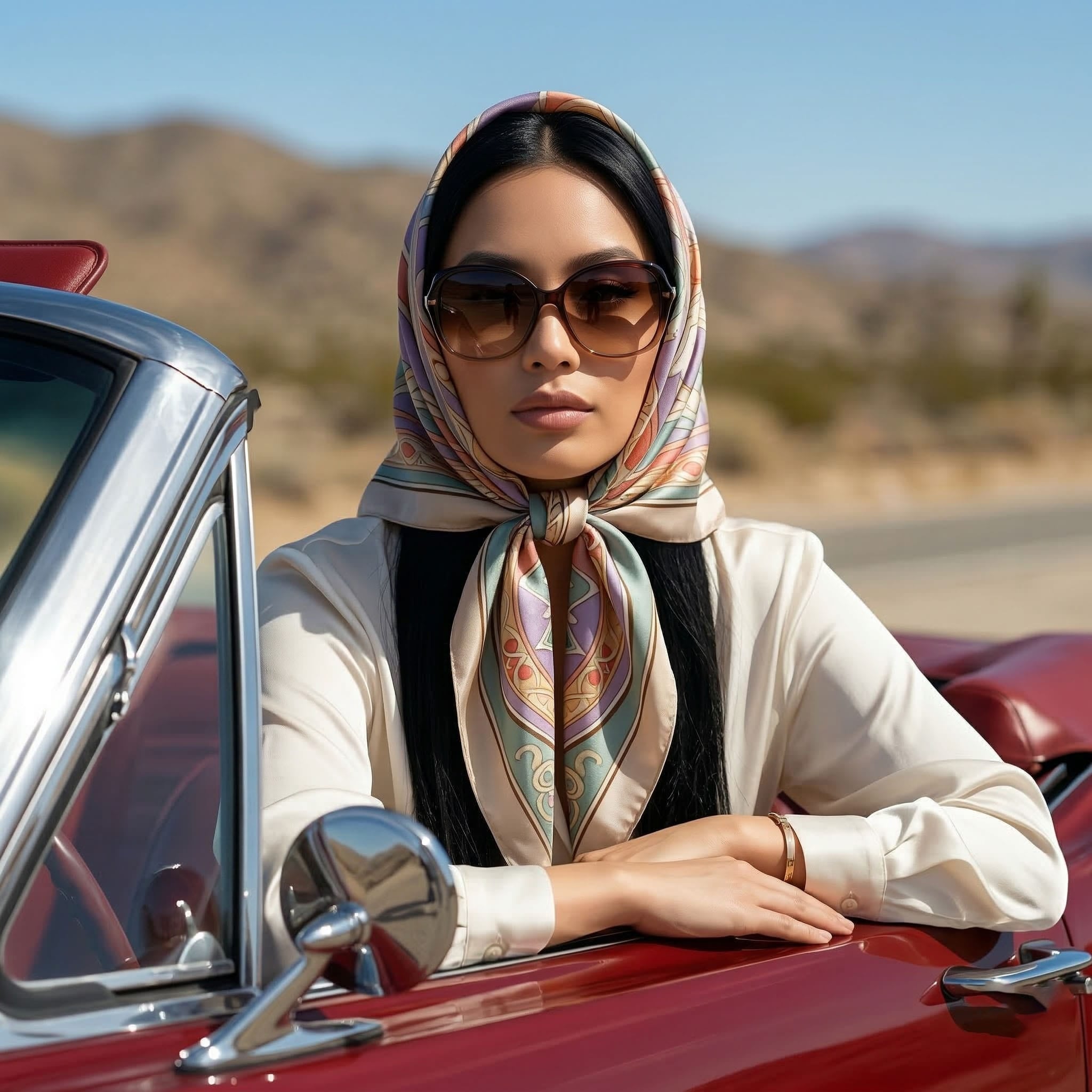 SERENTIA SILK HEAD SCARF