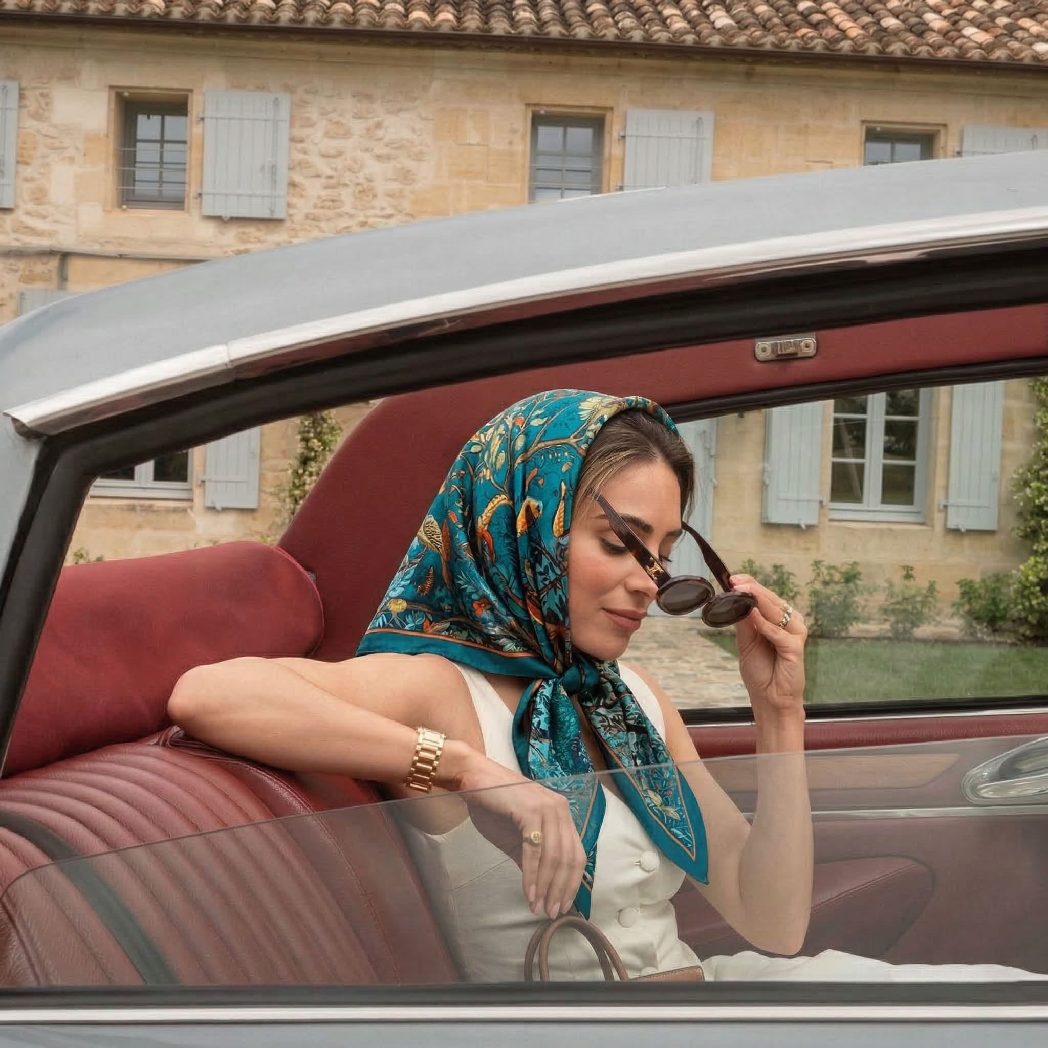 JESSIE ZHAO SILK HEAD SCARF