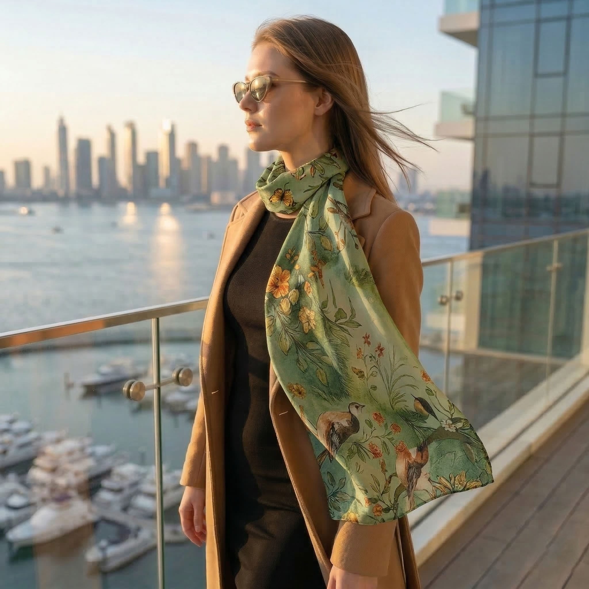 ENCHANTED FOREST SILK LONG LADIES SCARF