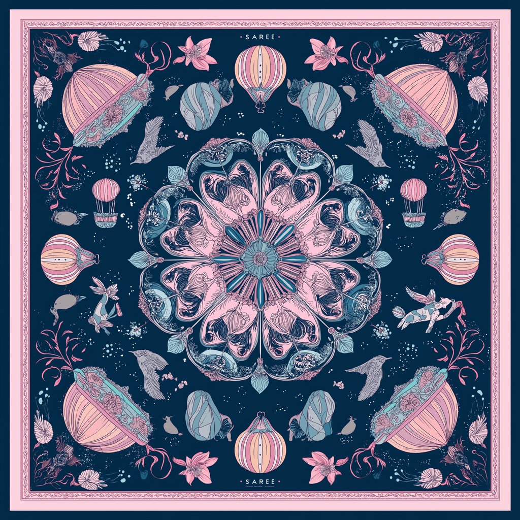 CELESTIAL FLORAL SILK HEAD SCARF