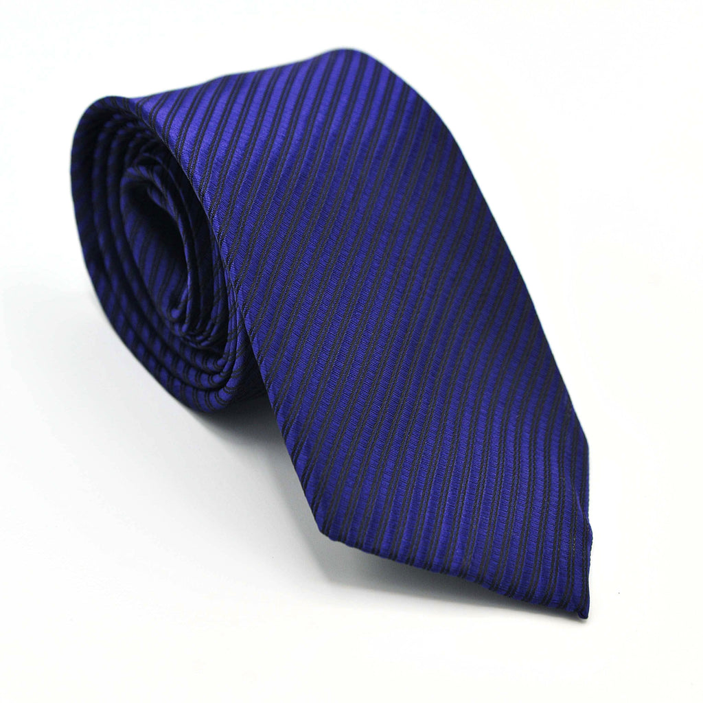 DARK BLUE STRIPES TEXTURED TIE