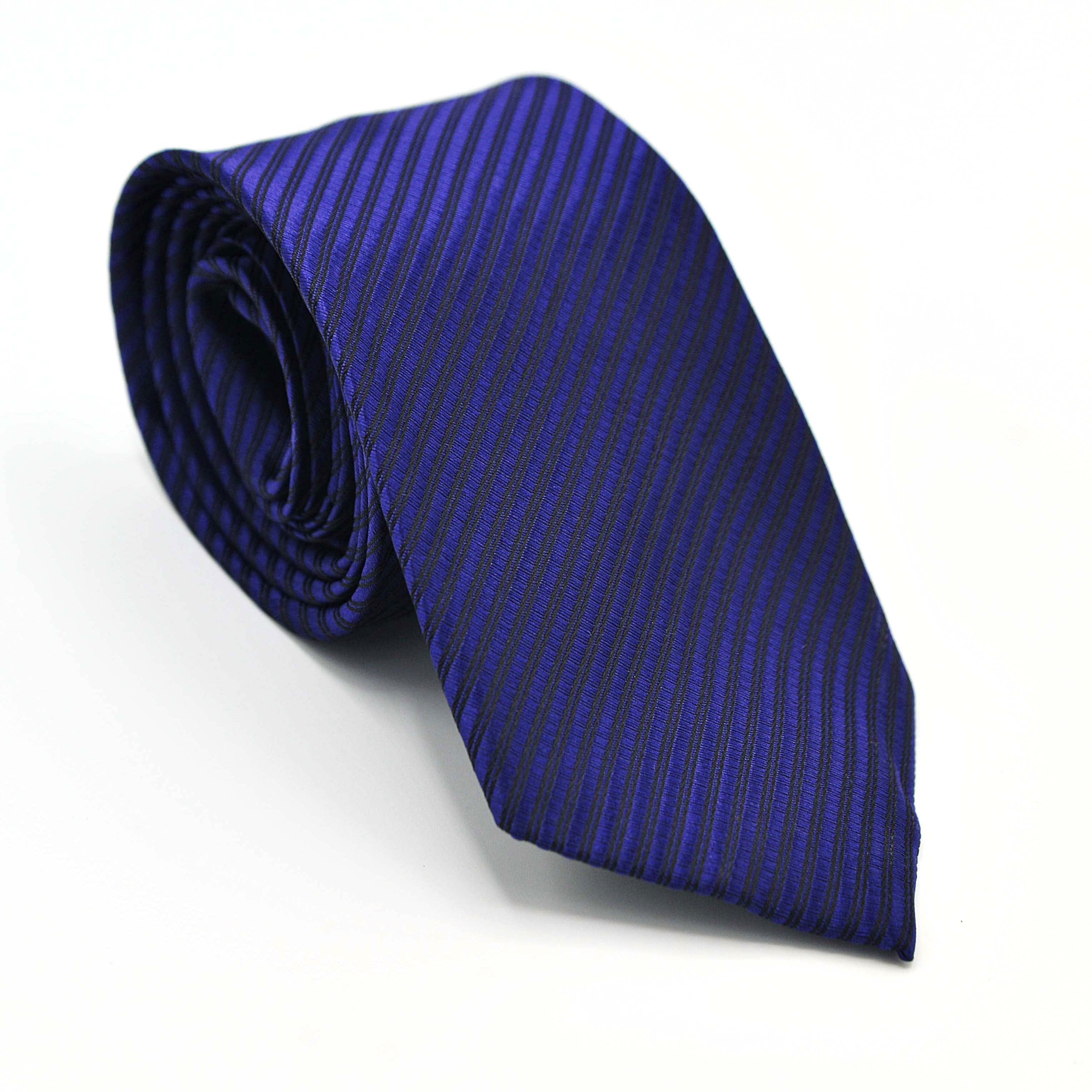 DARK BLUE STRIPES TEXTURED TIE
