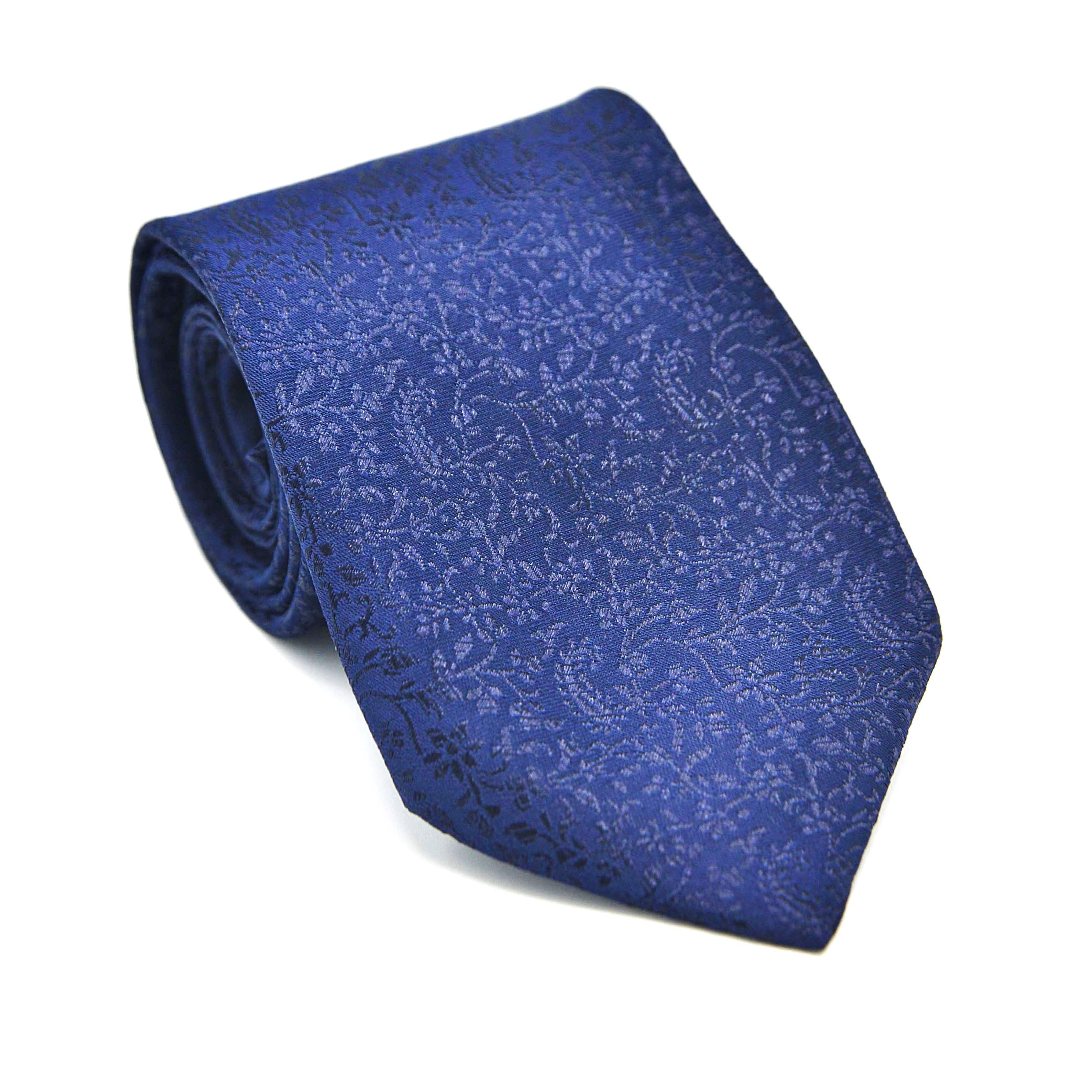 NAVY BLUE PAISLEY  TEXTURED TIE