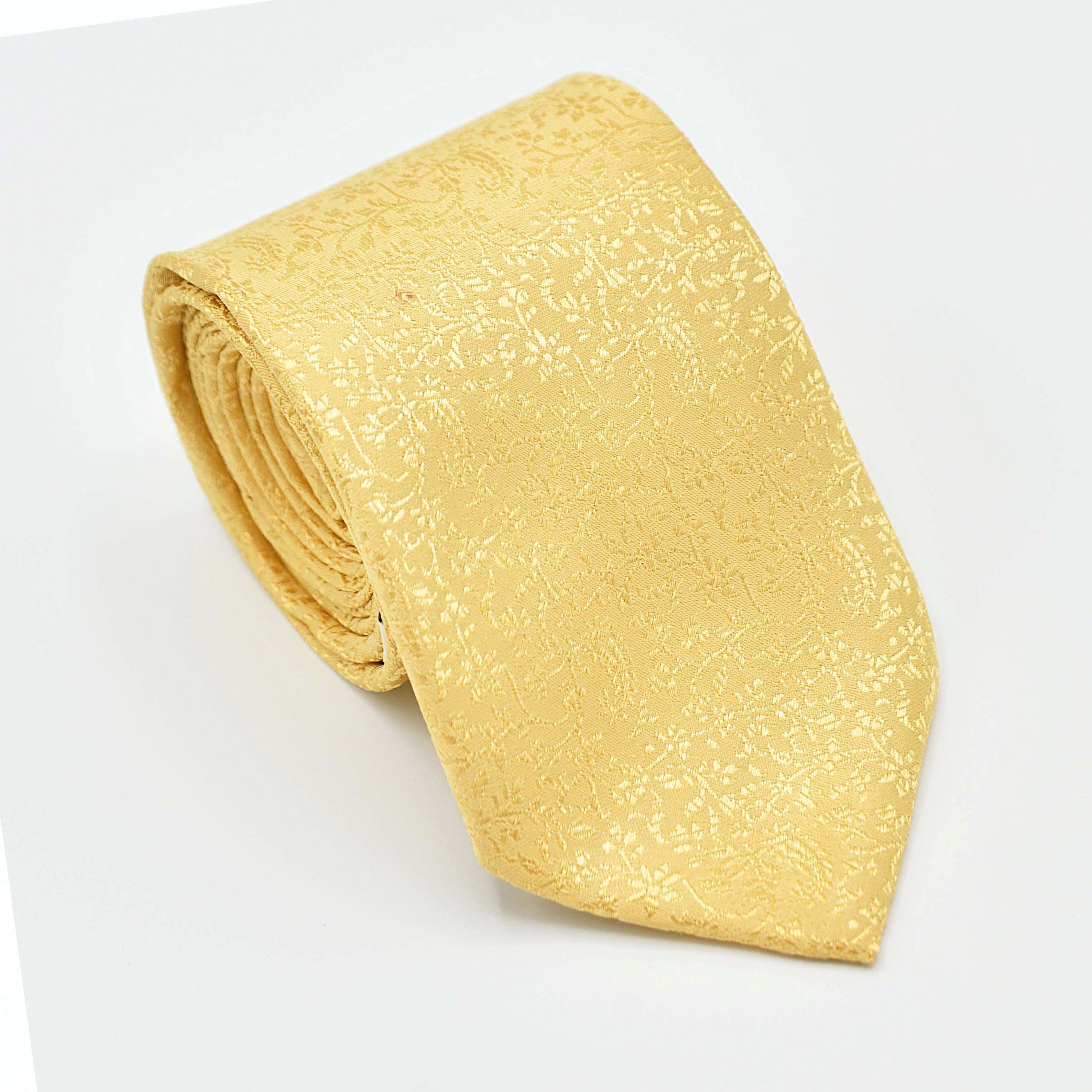 ROYAL YELLOW PAISLEY SELF PRINTED TIE