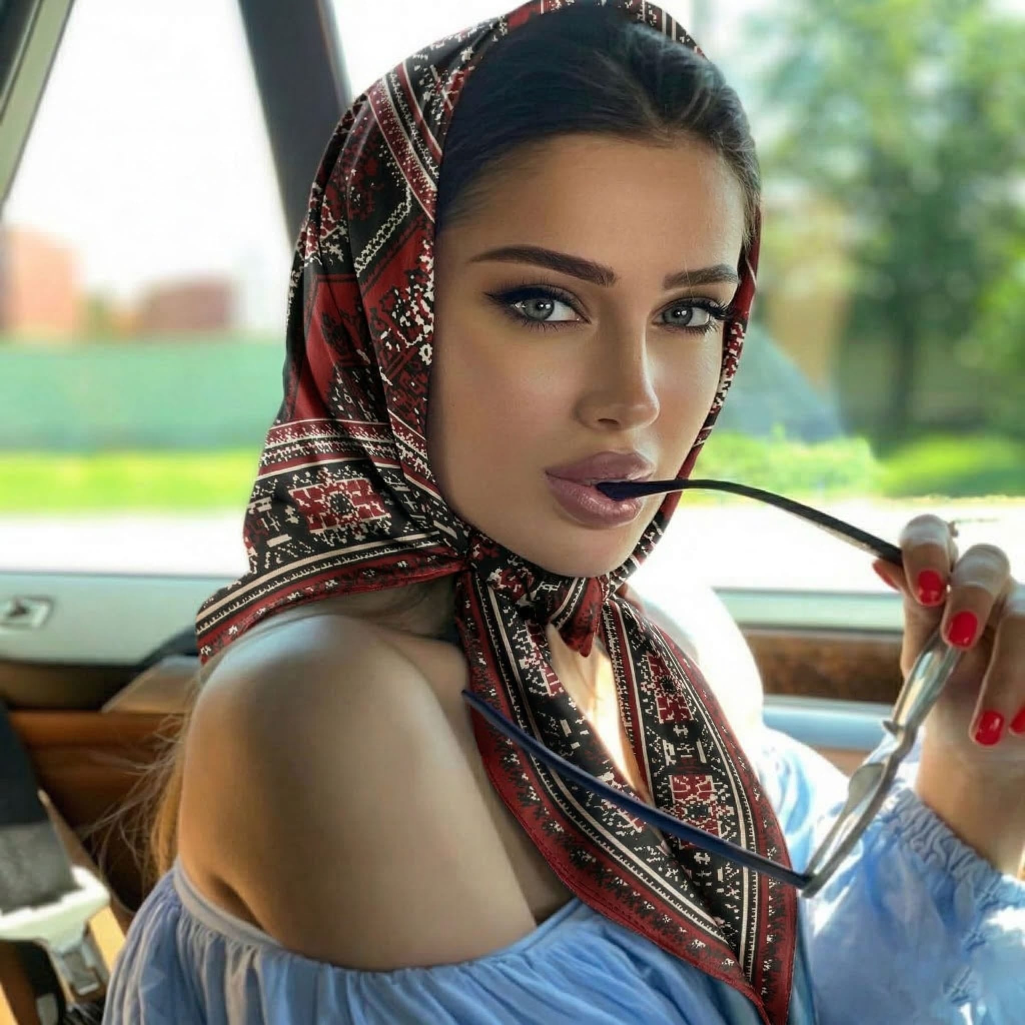 TATREEZ SILK HEAD SCARF