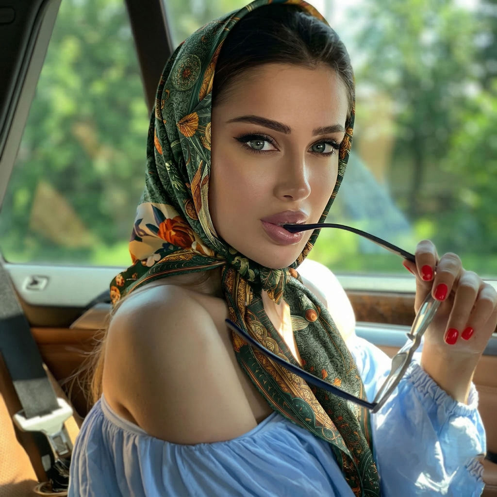 THE MANTIS SERENADE SILK HEAD SCARF