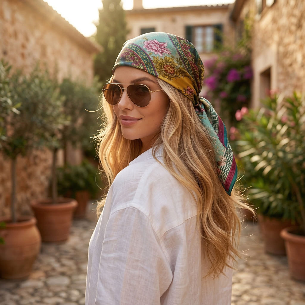 BLOOM SANCTUARY SILK HEAD SCARF