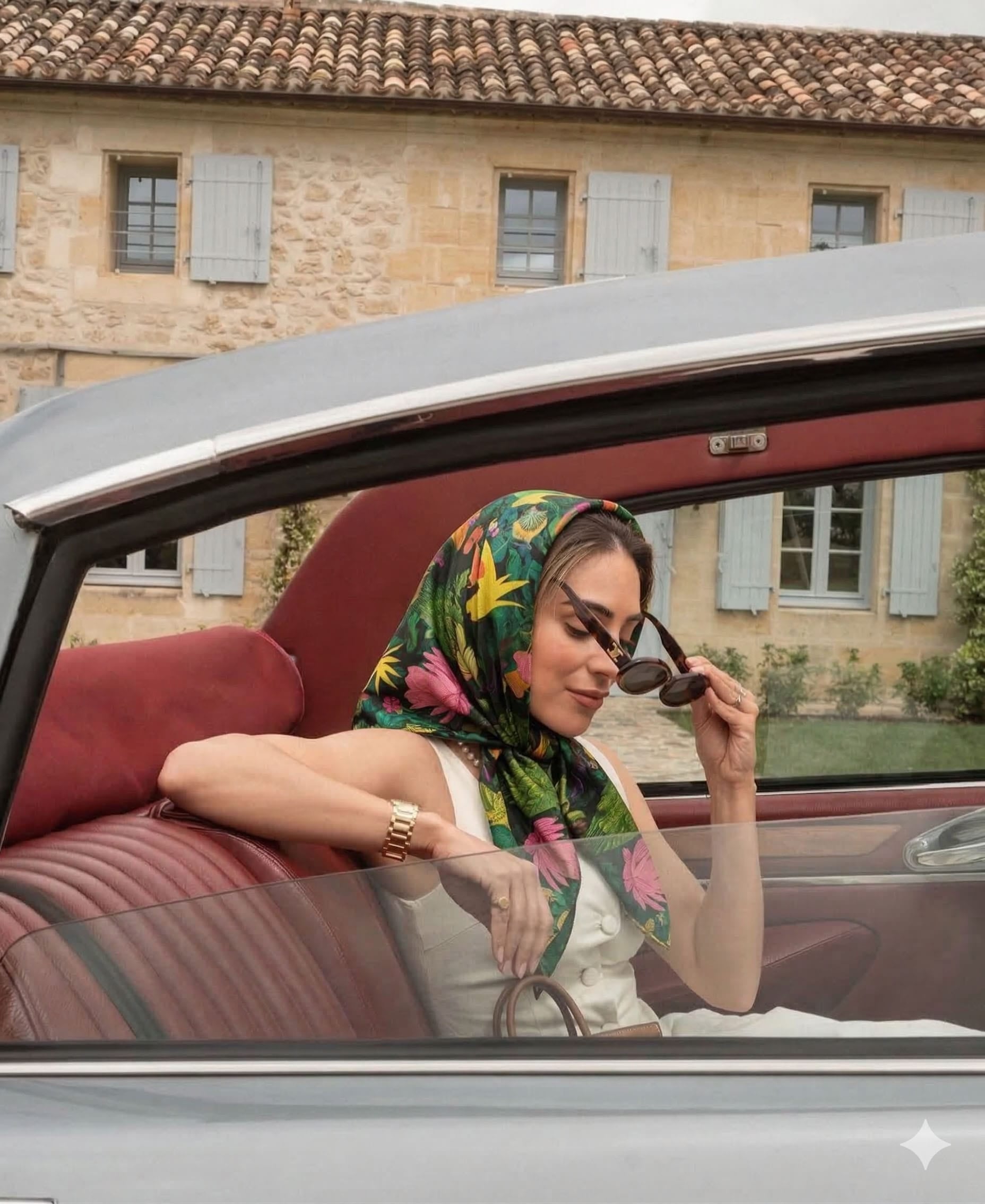 AVIAN PARADISE SILK HEAD SCARF