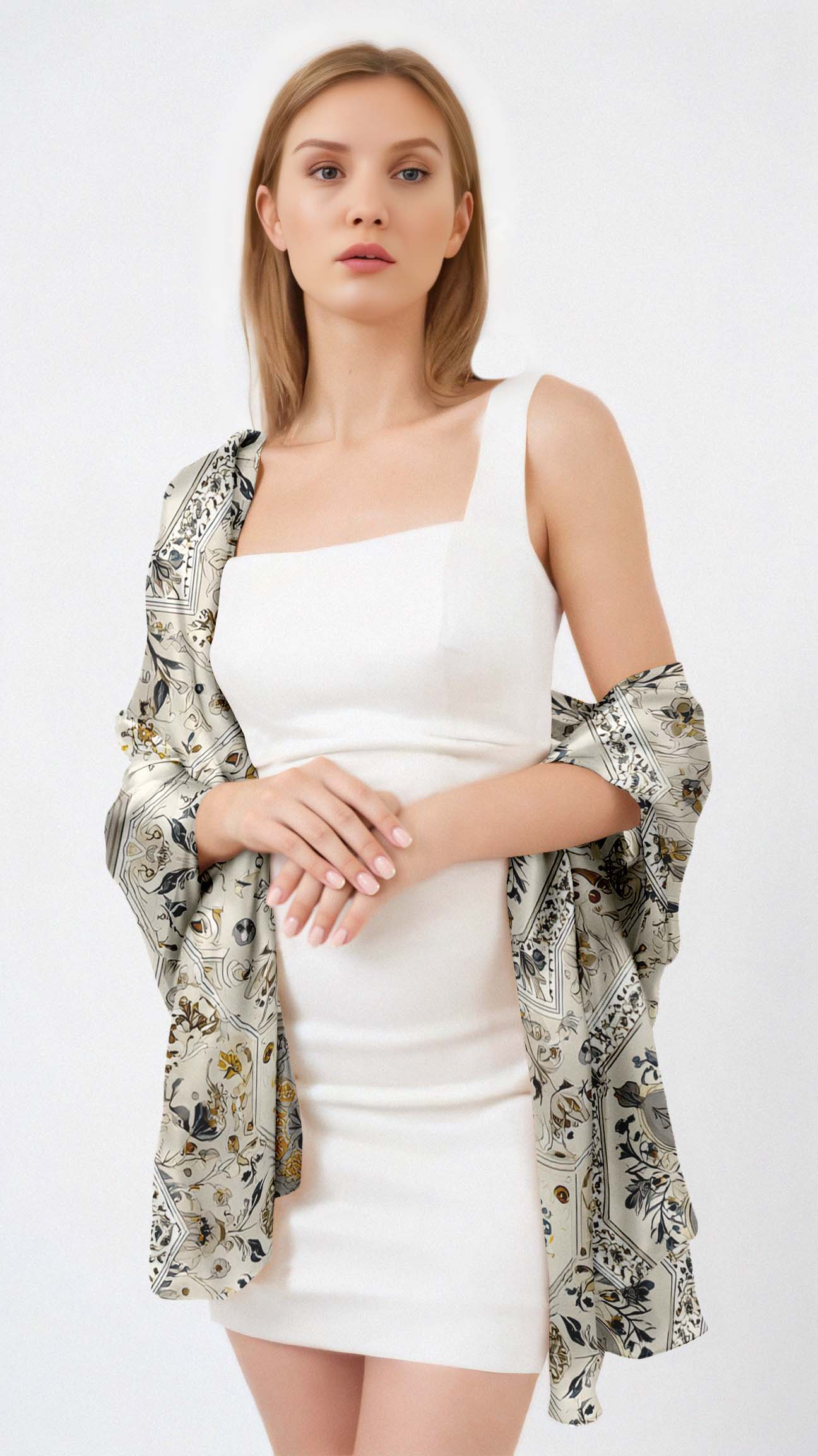 AZTEC OPULENCE SILK LONG LADIES SCARF