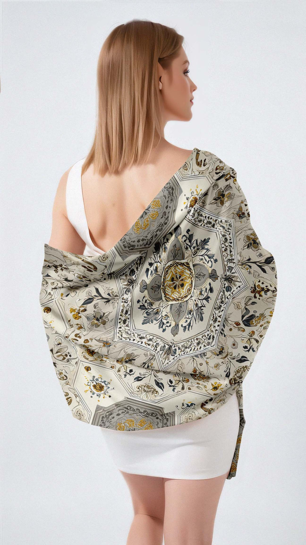 AZTEC OPULENCE SILK LONG LADIES SCARF
