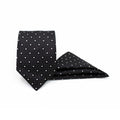 CLASSIC BLACK DOTS TIE AND POCKET SQUARE SET