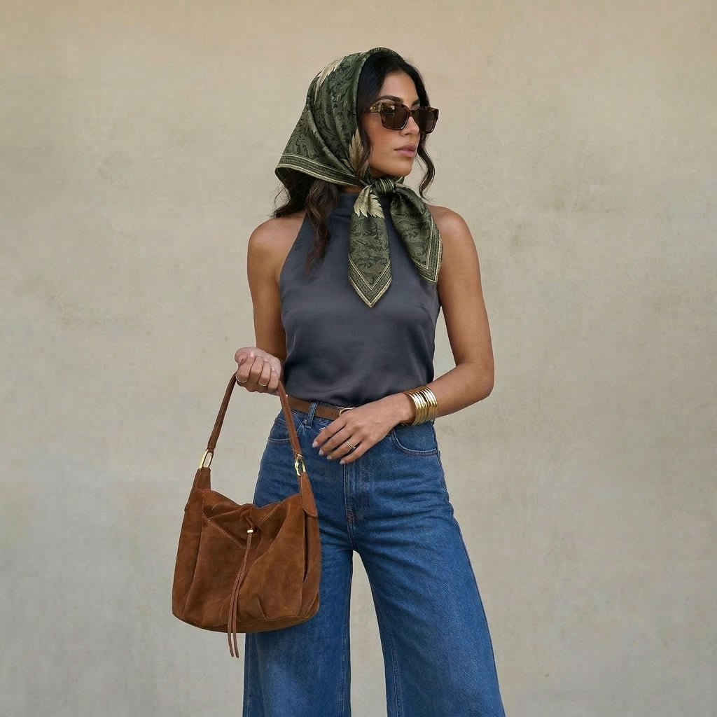 VERDANT SILK HEAD SCARF