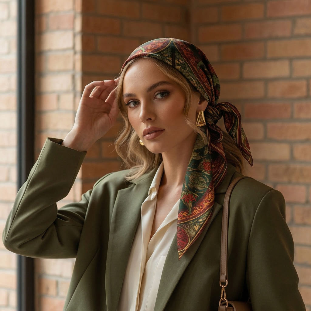 VIBRANT SUNFLOWER SILK HEAD SCARF